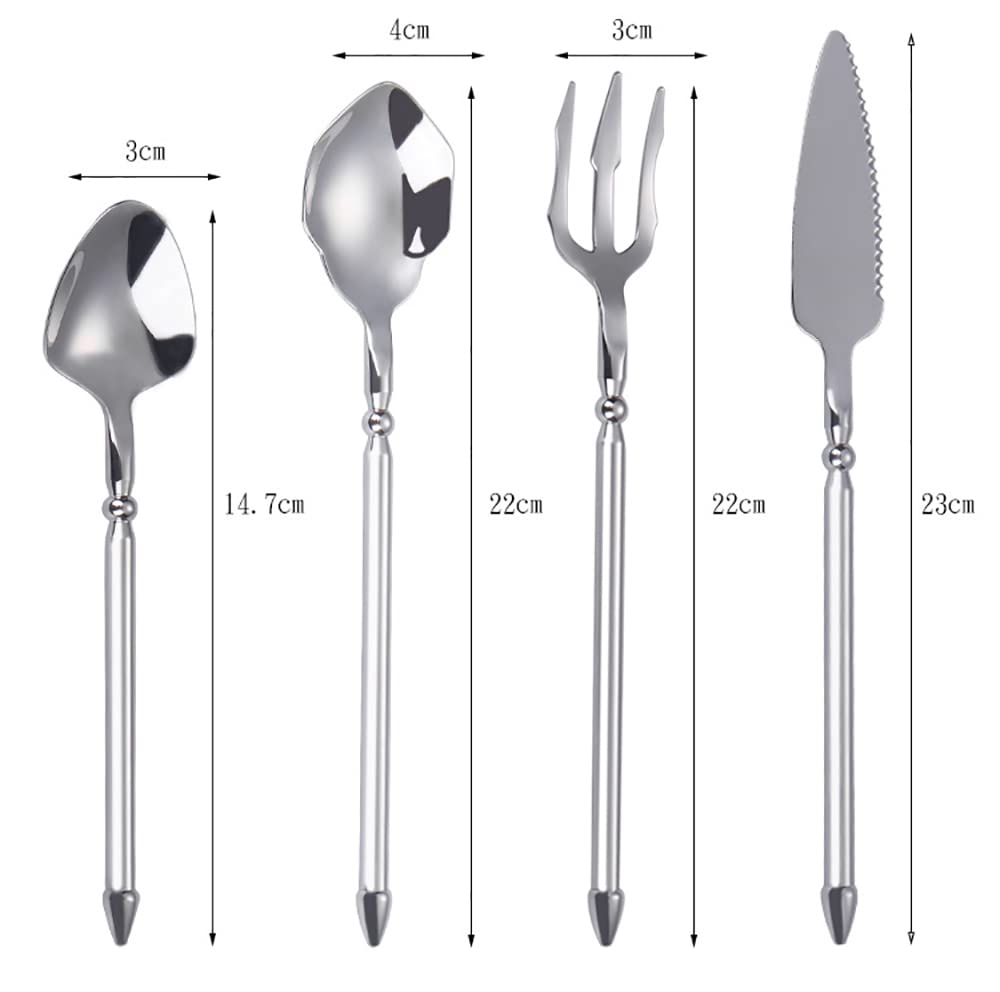 24-Piece Stainless Steel Flatware Set for 6 - Mirror Polished Modern Silverware Set for Family Dinner & Daily Use - Durable Tableware for Restaurants, Home Dining & Special Occasions