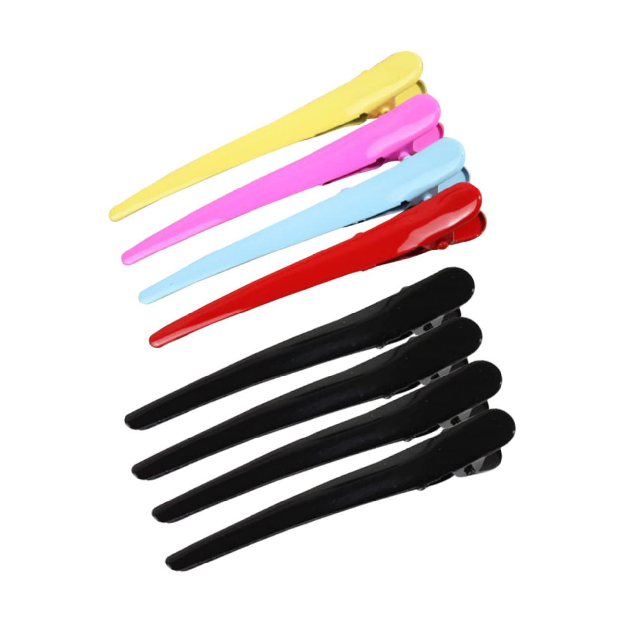 Lurrose 8 Pack Black Metal Hair Barrettes - Alligator Teeth Hair Clips for Women, Duckbill Hairpins, Styling Hair Claw Clips - Perfect for Updos, Ponytails & Everyday Hairstyles