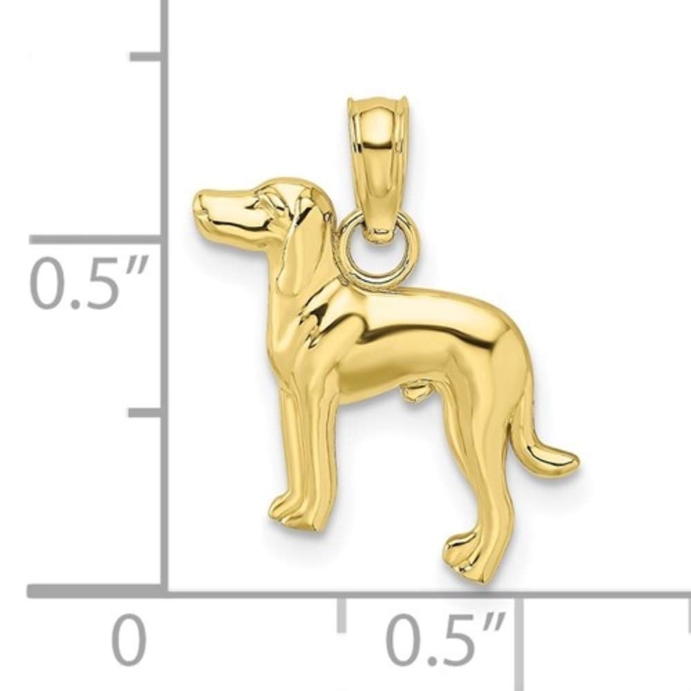 10kt Yellow Gold Greyhound Dog Charm Pendant - Elegant Jewelry Gift for Dog Lovers, Perfect for Necklaces & Bracelets