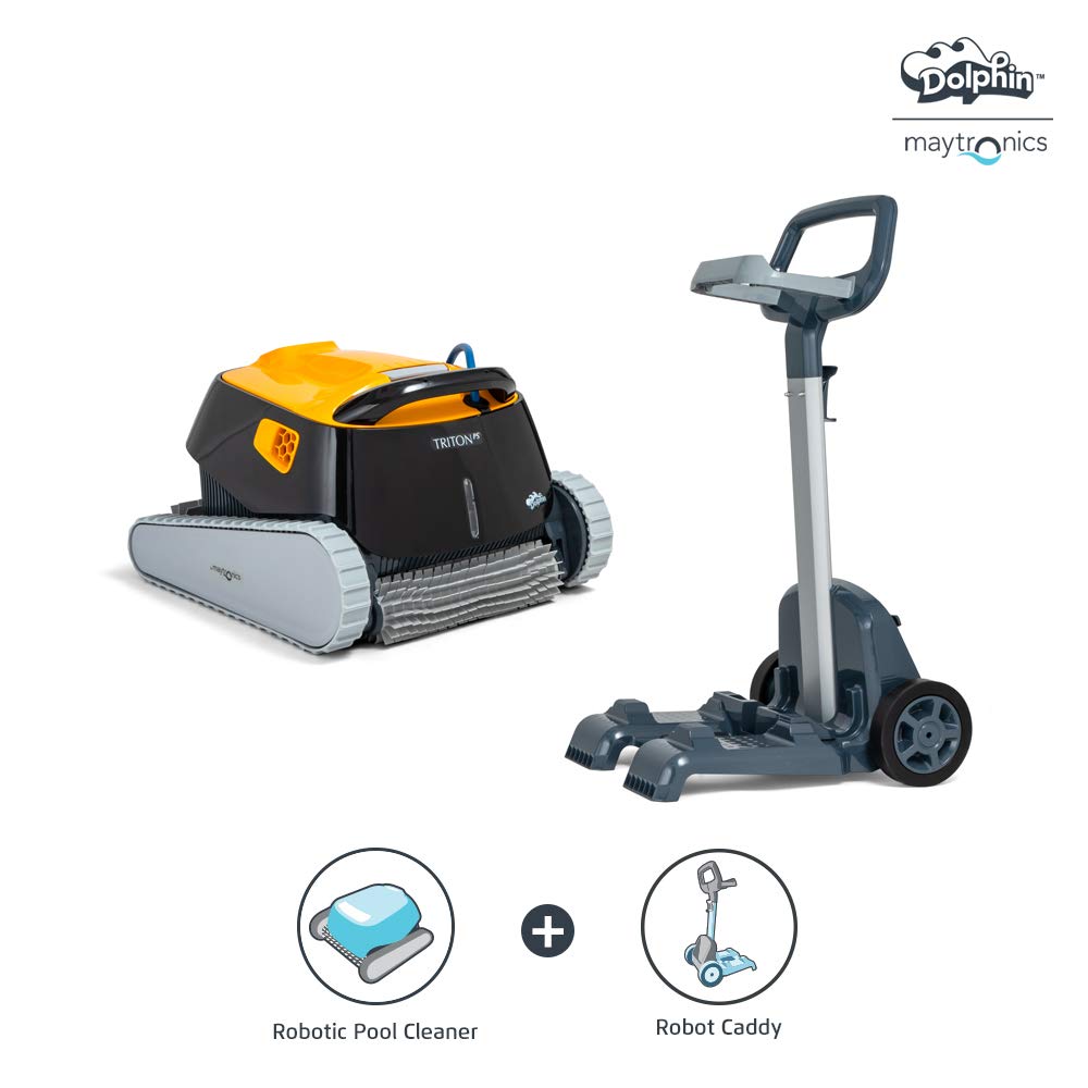 Dolphin Triton PS Robotic Pool Cleaner with Powerstream Technology - Upgraded Swivel & Caddy Included | Automatic In-Ground Pool Vacuum for Efficient Cleaning | Perfect for Home, Resort & Commercial Pools