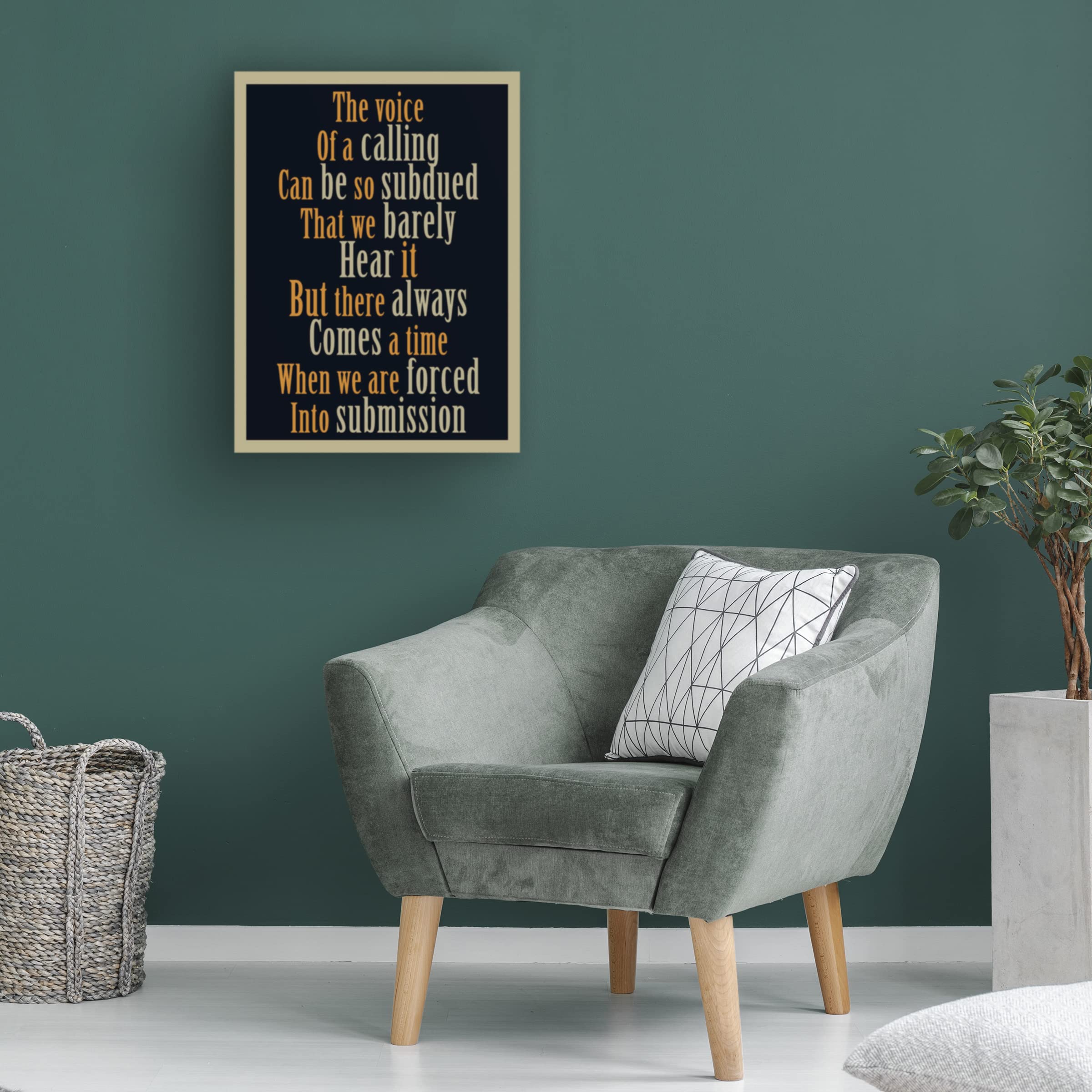 Richard Homawoo 'Calling Word Art' Canvas Wall Decor - Modern Inspirational Home & Office Artwork for Living Room, Bedroom, or Workspace