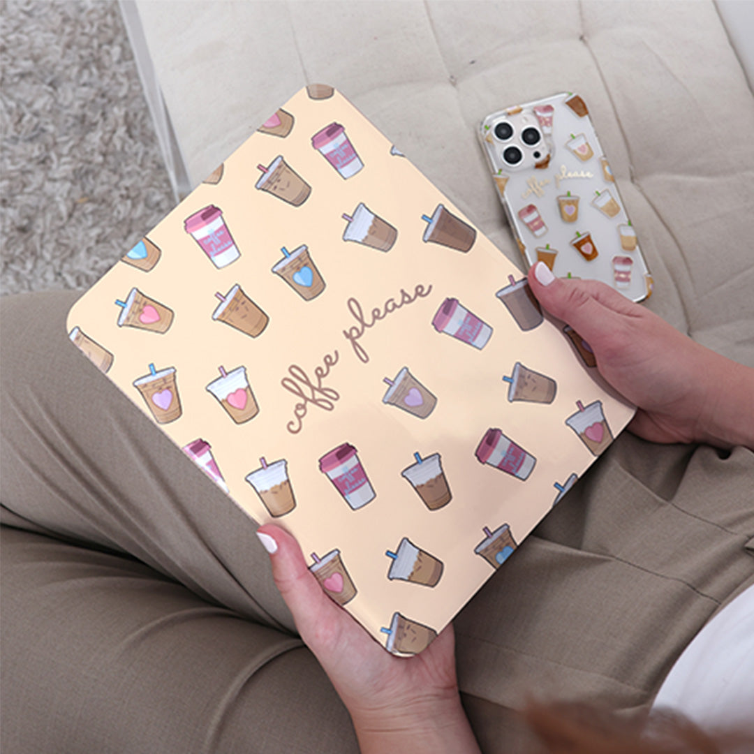 Premium Coffee Please iPad Case 2.0 - Slim Protective Cover for iPad 6/7/8/9 Gen & iPad Air 3 - Perfect for Work, Travel & Home Use