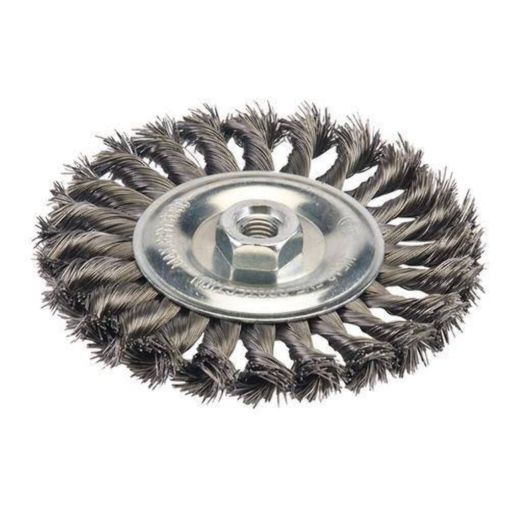 Silverline Tools 656640 - 115mm Steel Wire Twist Brush for Metal Cleaning, Rust Removal & Surface Preparation | Ideal for DIY Projects, Automotive Repair & Industrial Use