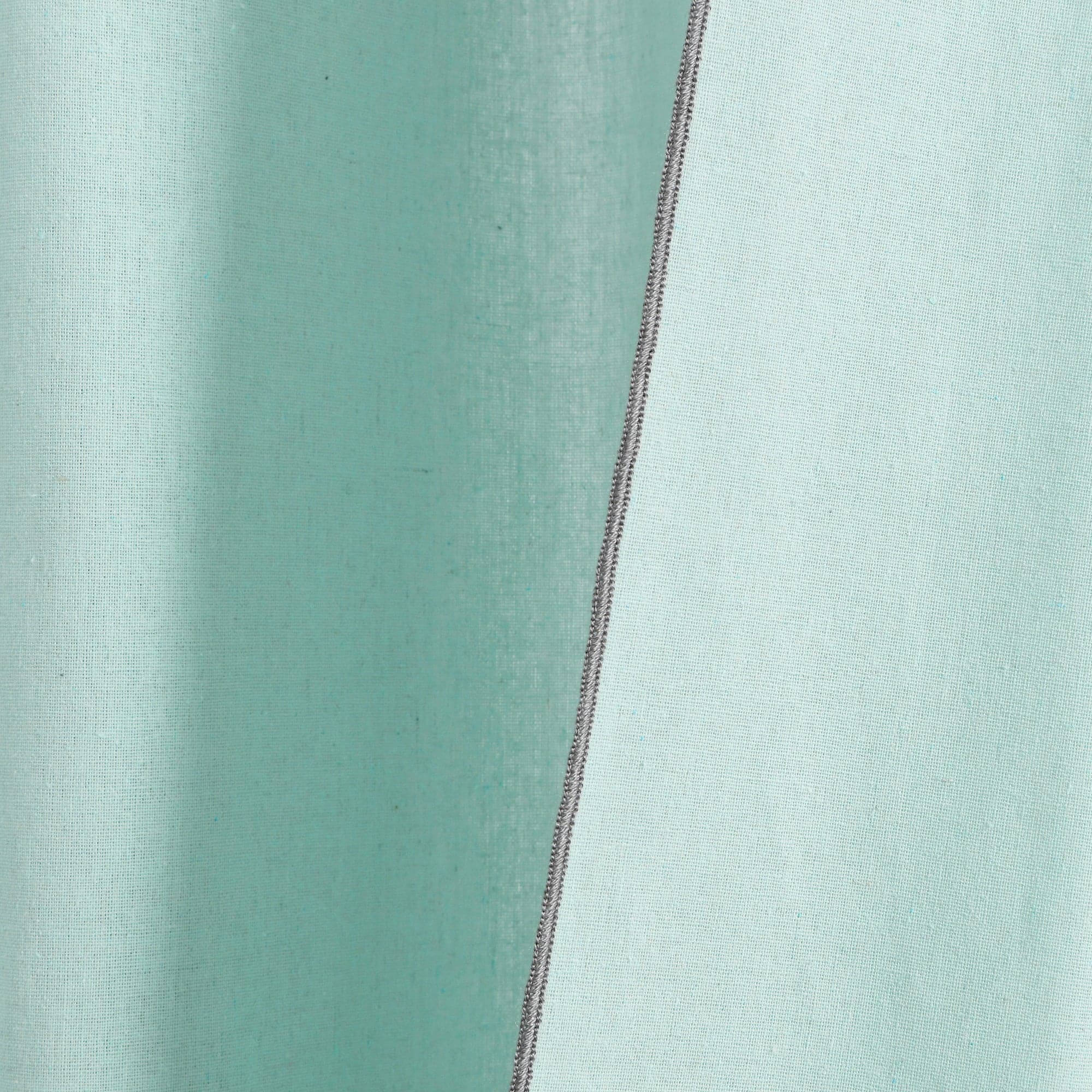 Modern Faux Linen Embroidered Edge Window Curtain Panel Set with Attached Valance - Elegant Home Decor for Living Room, Bedroom & Dining Room