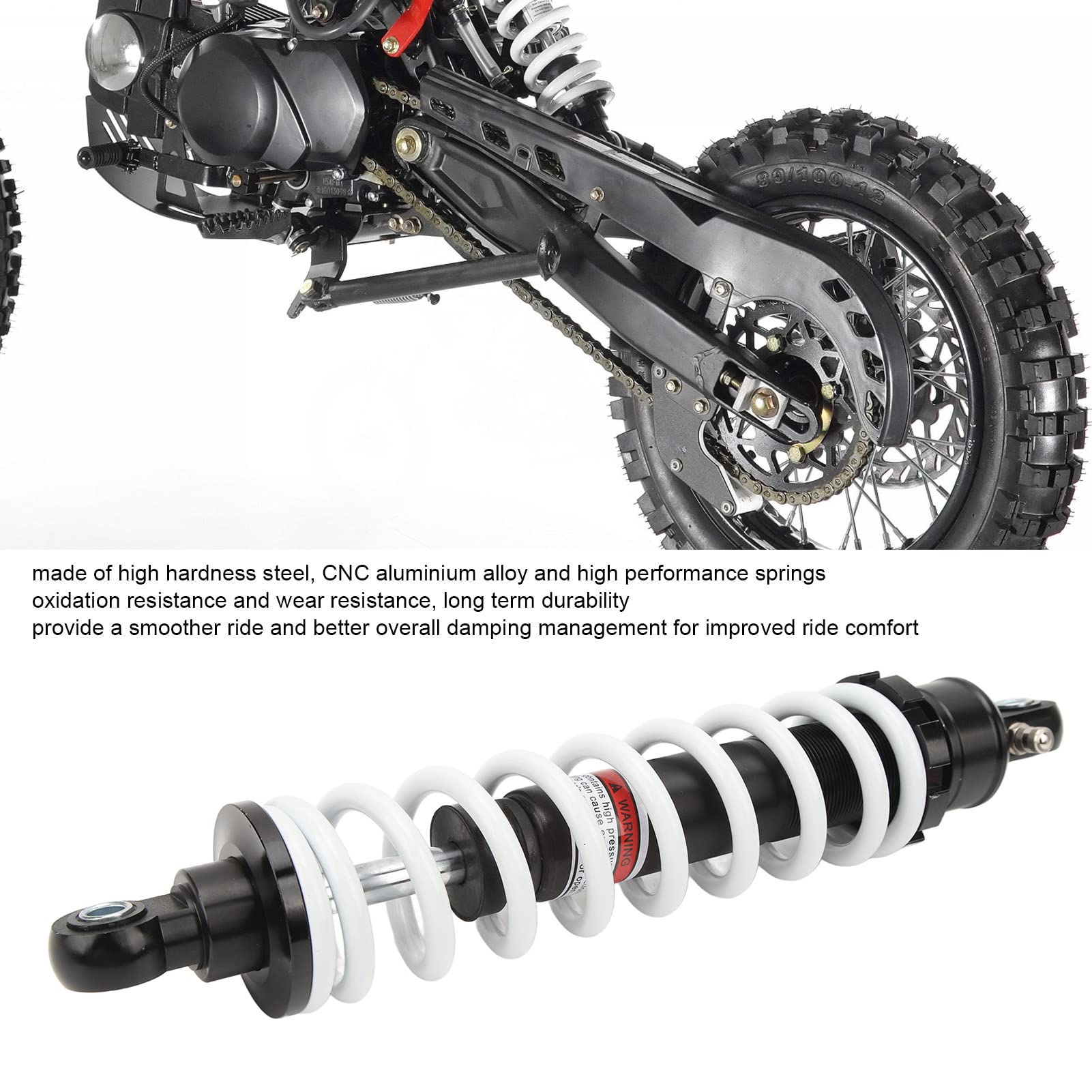 330mm Universal ATV Rear Shock Absorber - Adjustable Motorcycle Shock Damper for Pit Bike, Quad, Trail & Kart | Off-Road, Dirt Bike & Adventure Riding