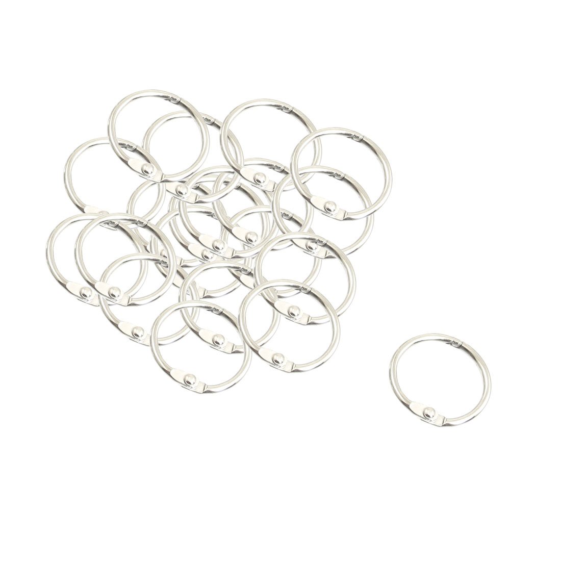 uxcell 1 Inch Loose Leaf Binder Rings (20 Pack) - Silver Metal Book Rings for Scrapbooking, Office Supplies & Keychains | Perfect for Organizing Documents, DIY Projects & Home Office Use