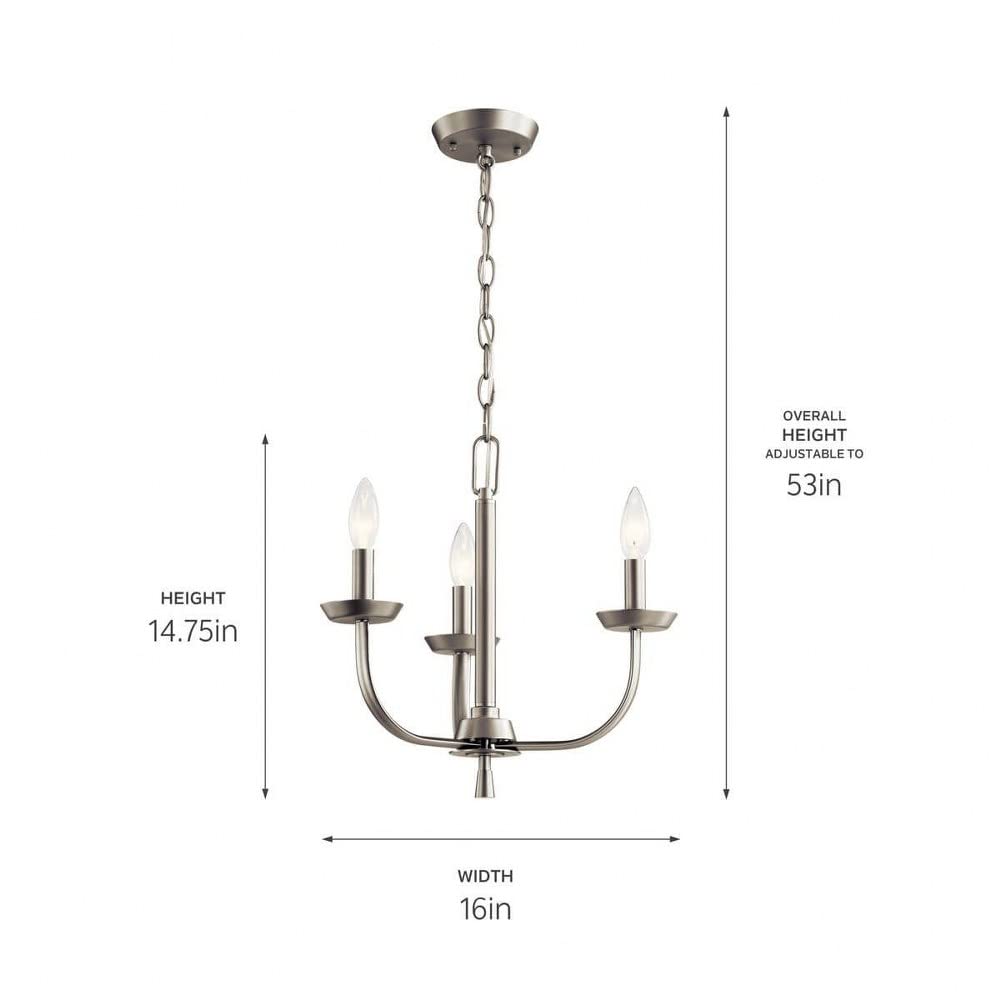 3-Light Traditional Mini Chandelier Fixture in Olde Bronze - Perfect for Dining Room, Bedroom, or Entryway Lighting