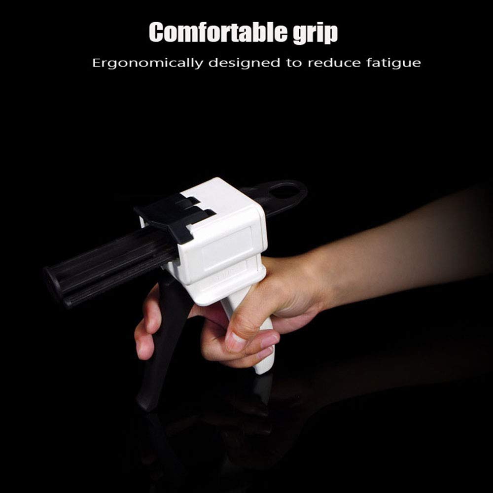 Manual AB Glue Gun with Dispensing Gun - Compatible with 50ml 10:1 & 4:1 AB Glue Cartridges & Mixing Tubes - Perfect for DIY Crafts, Home Repairs, and Industrial Bonding Projects