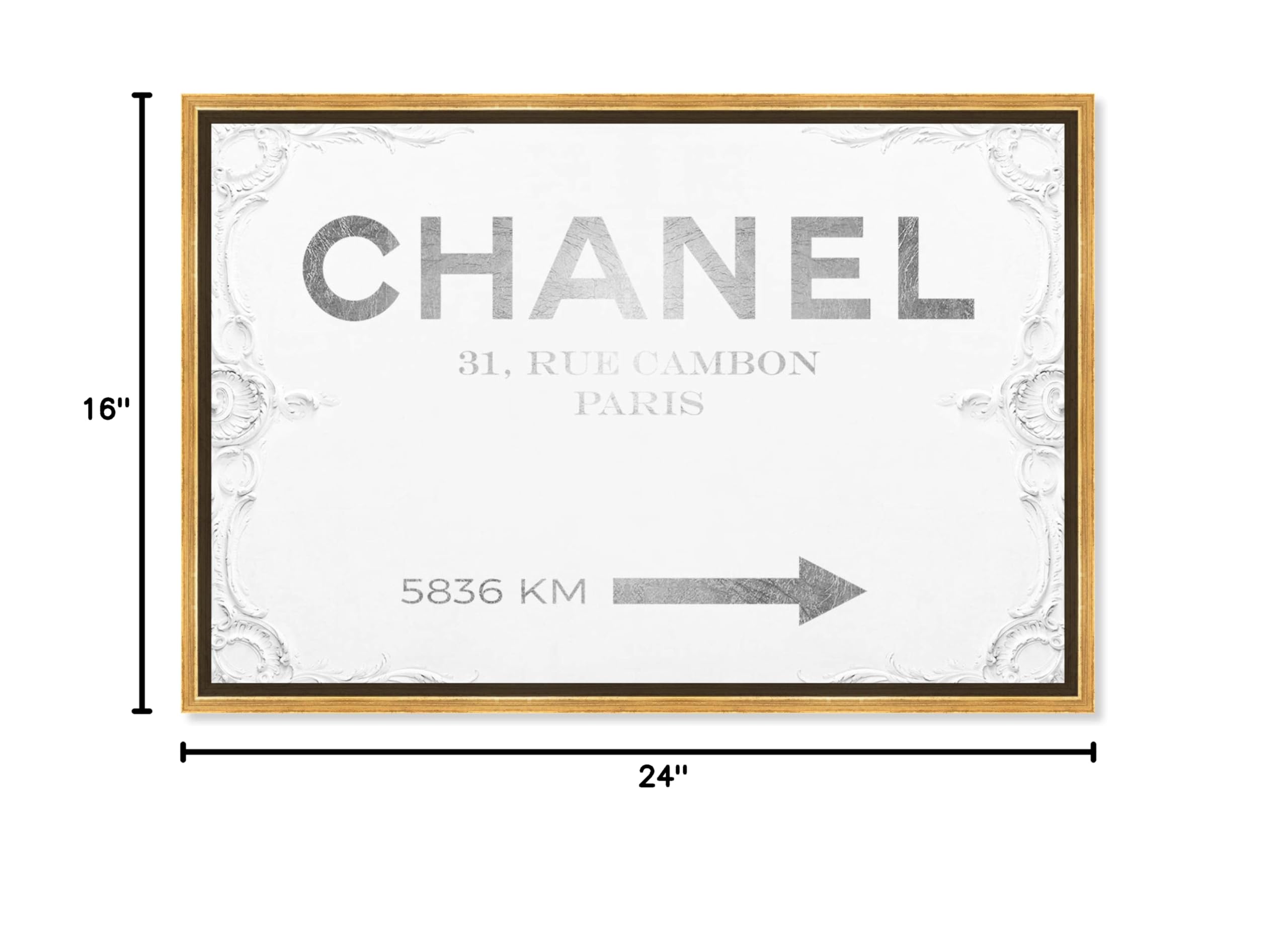 Oliver Gal Artist Co. Contemporary 16x24 Inch Rococo Framed Canvas Wall Art - White Closet Decor for Bedroom, Living Room & Office