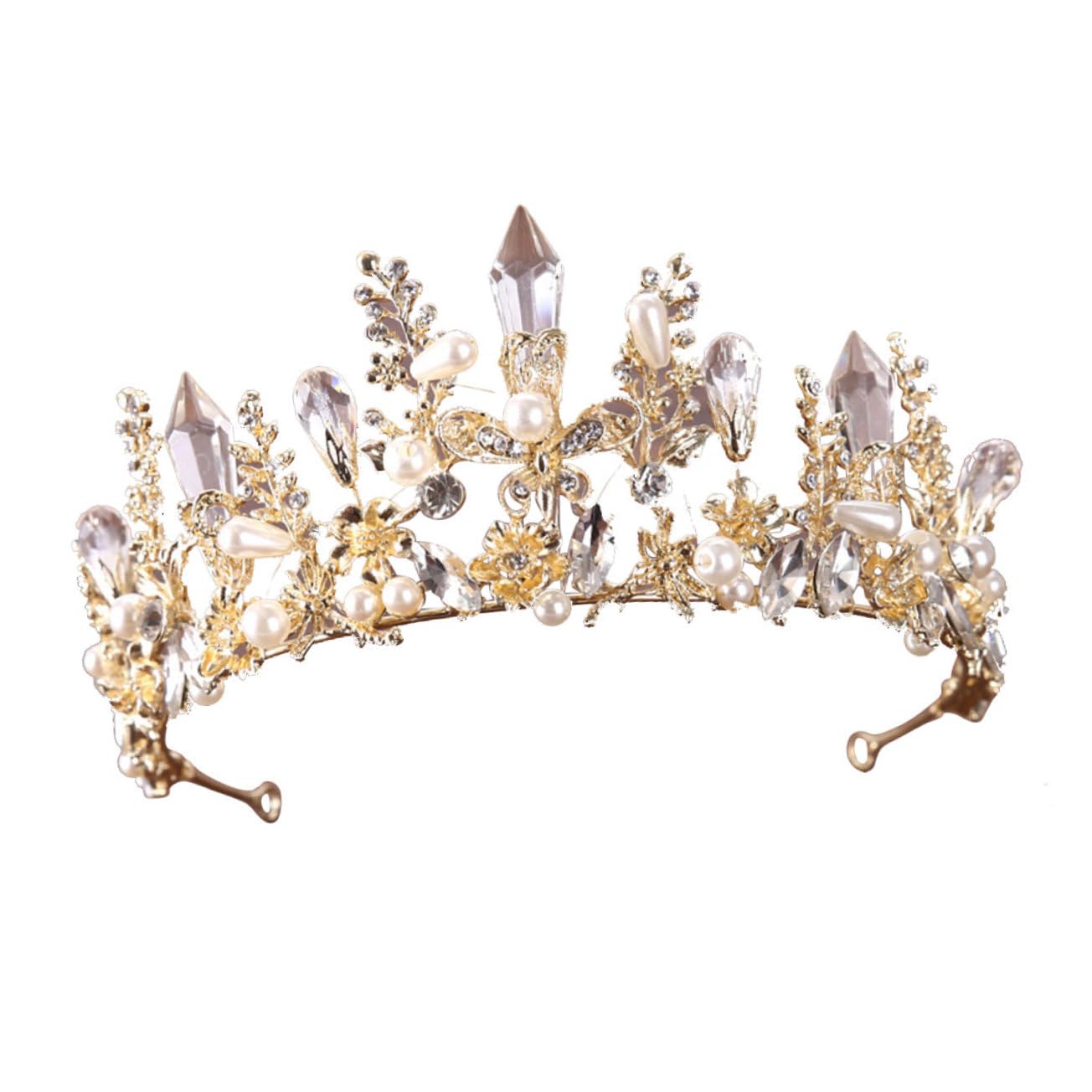 Beavorty Crystal Bridal Tiara Crown for Women - Elegant Wedding Headpiece, Fairy Tiara & Miss Hair Accessories for Brides, Prom, Pageants, and Special Occasions