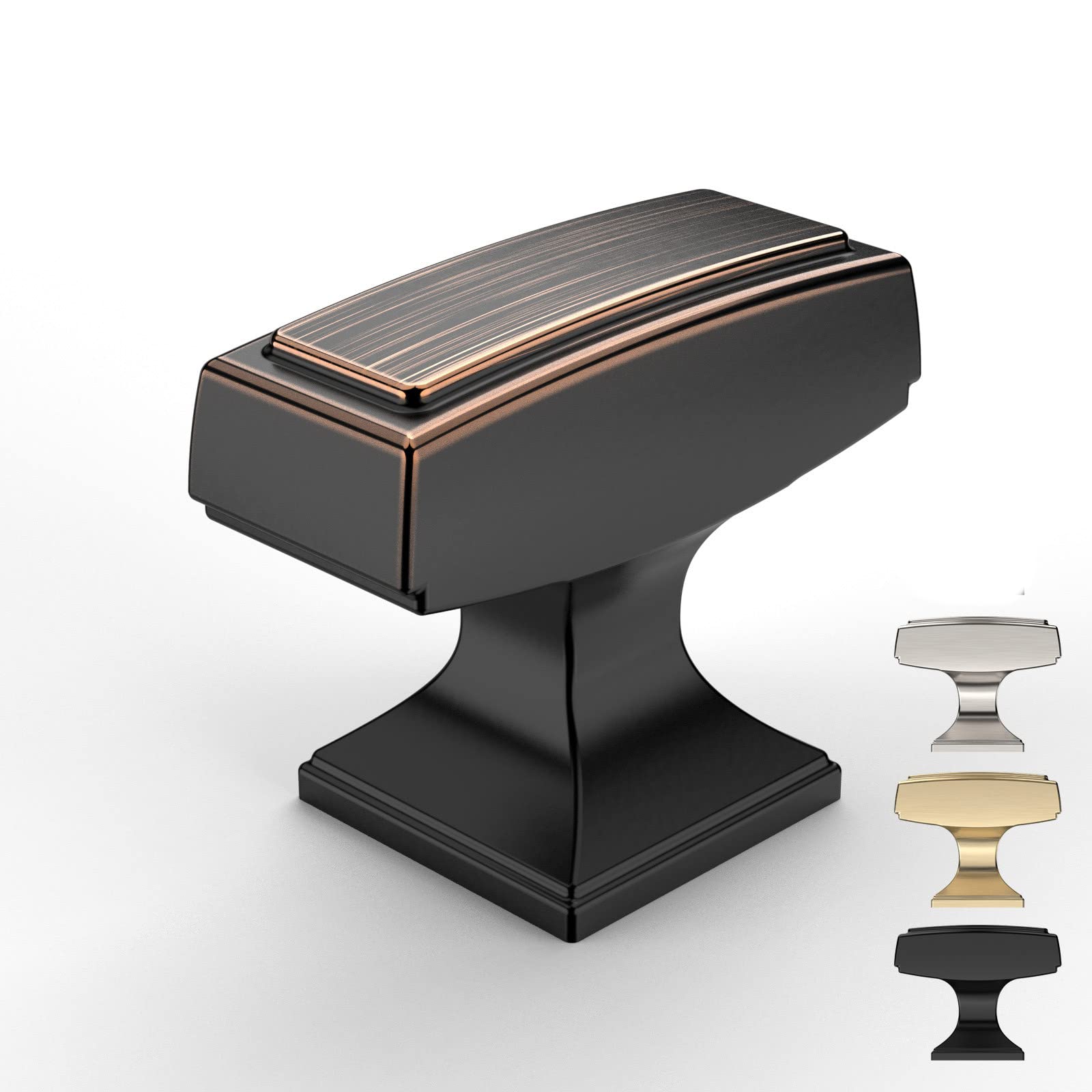 Oil Rubbed Bronze Cabinet Knobs - 10 Pack Zinc Alloy Kitchen Cabinet Hardware for Drawers & Dressers - Durable & Stylish Knobs for Kitchen Cabinets, Bathroom Vanities & Furniture Upgrades