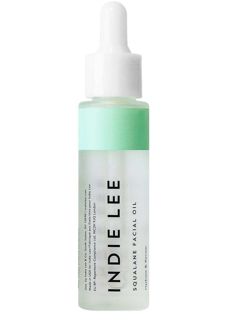 Indie Lee Squalane Facial Oil - 100% Pure, Vegan & Cruelty-Free Face Moisturizer for Dry, Sensitive Skin | Hydrating & Anti-Aging Skincare for Day & Night Use