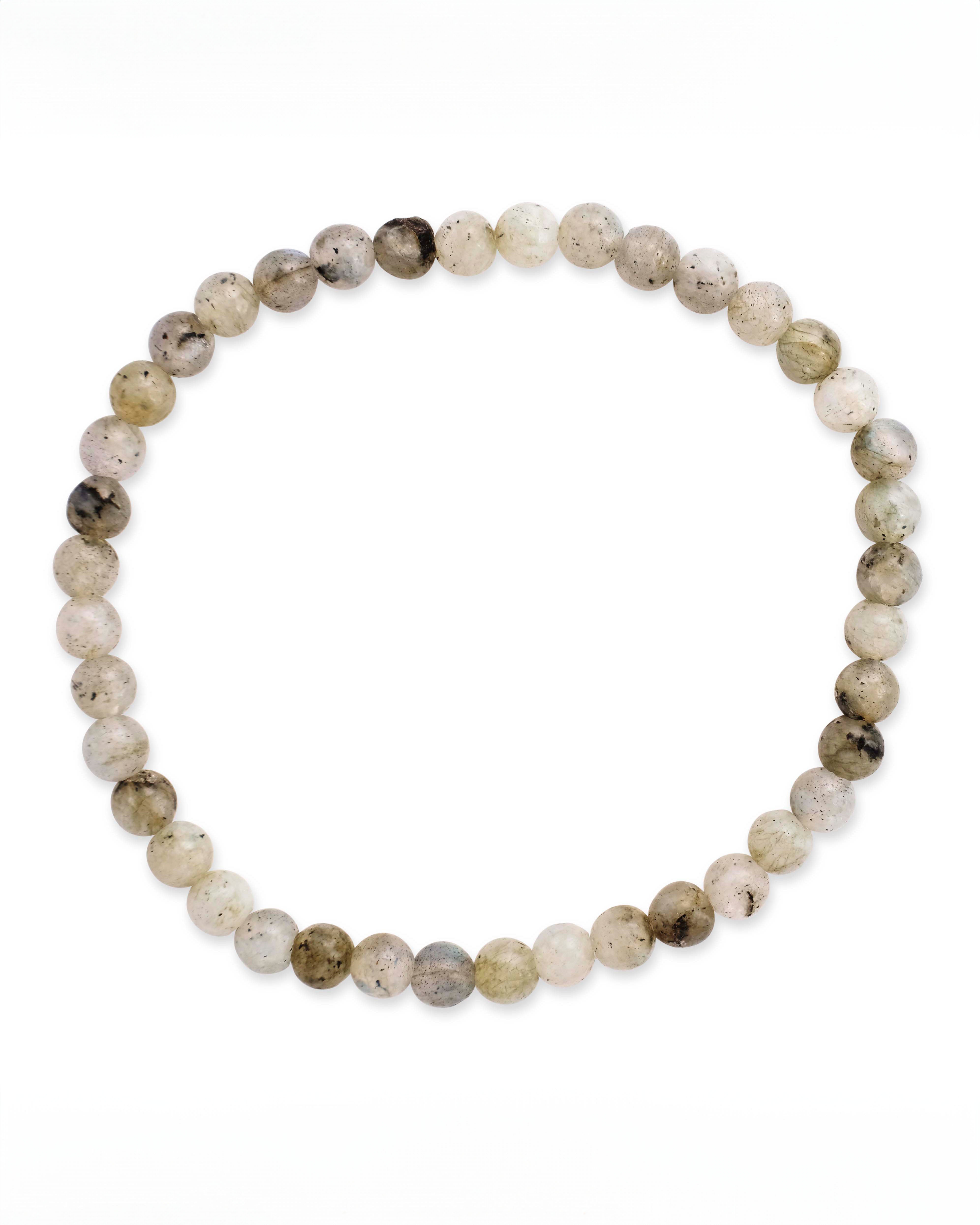 Natural Labradorite Beaded Stretch Bracelet for Women - Healing Crystal Jewelry for Energy Protection & Chakra Balancing | Perfect for Meditation, Yoga & Spiritual Gifts