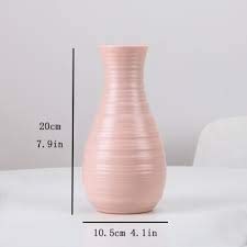 Dusty Rose Unbreakable Plastic Vase - Ceramic Look Flower Vase for Home Decor, Wedding Centerpieces & Office Arrangements
