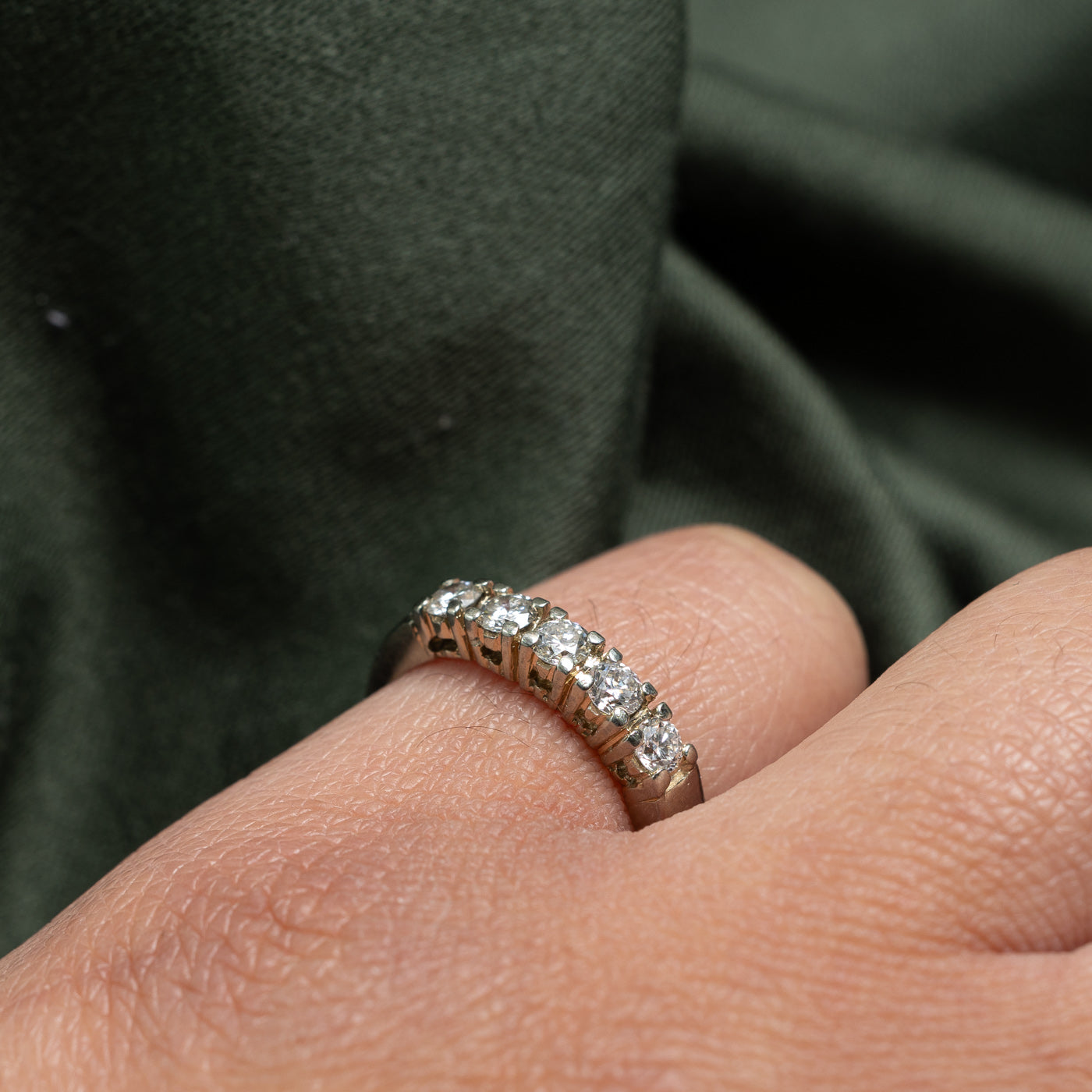 0.43ctw Five Stone Diamond Ring - Size 5.5 - Elegant Wedding Band, Anniversary Gift & Everyday Luxury Jewelry for Women