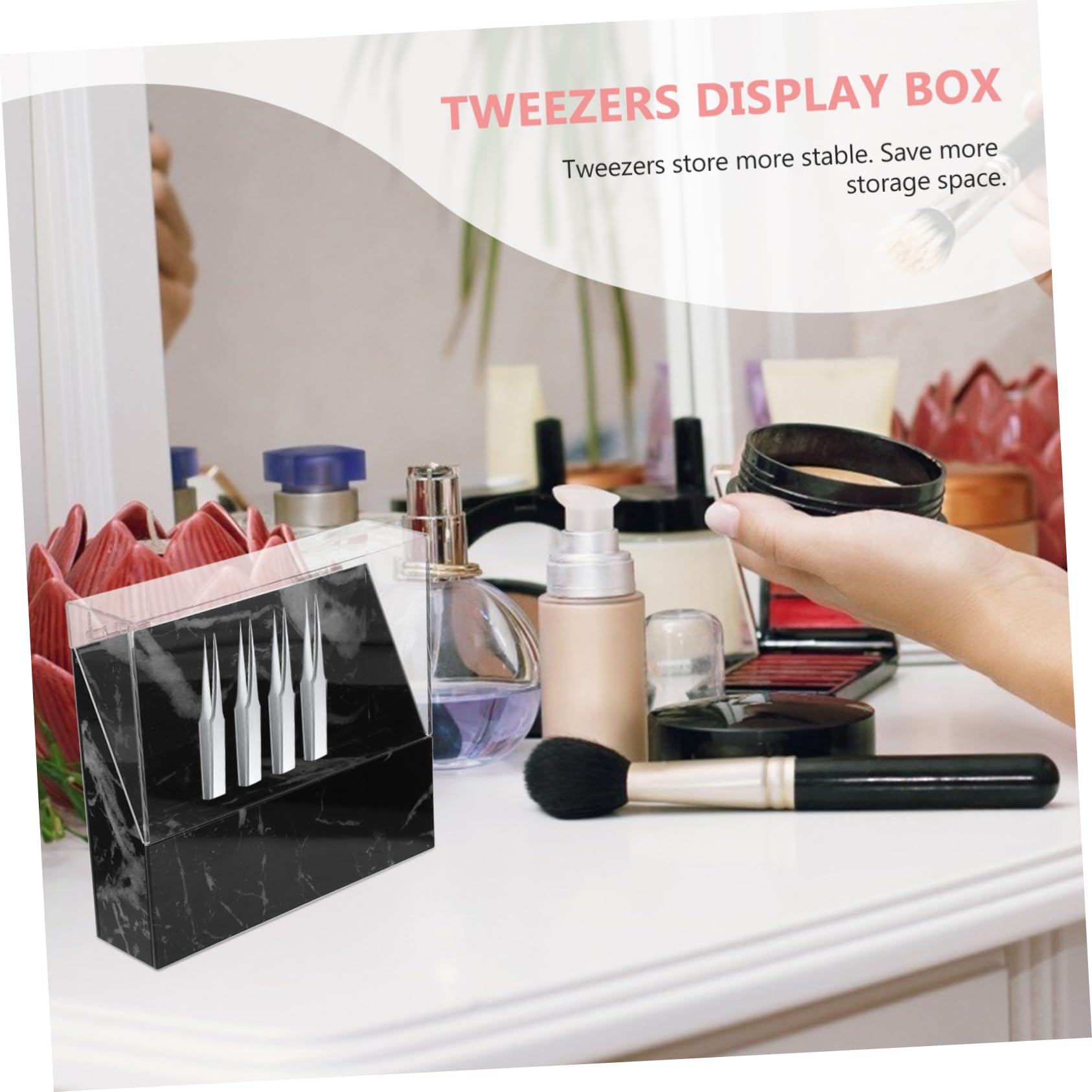 8-Hole Acrylic Eyelash Tweezer Stand - Daily Use Lash Extension Tweezer Organizer for Salon, Home & Professional Makeup Artists - Perfect for Eyelash Extensions, False Lashes & Beauty Tools Storage