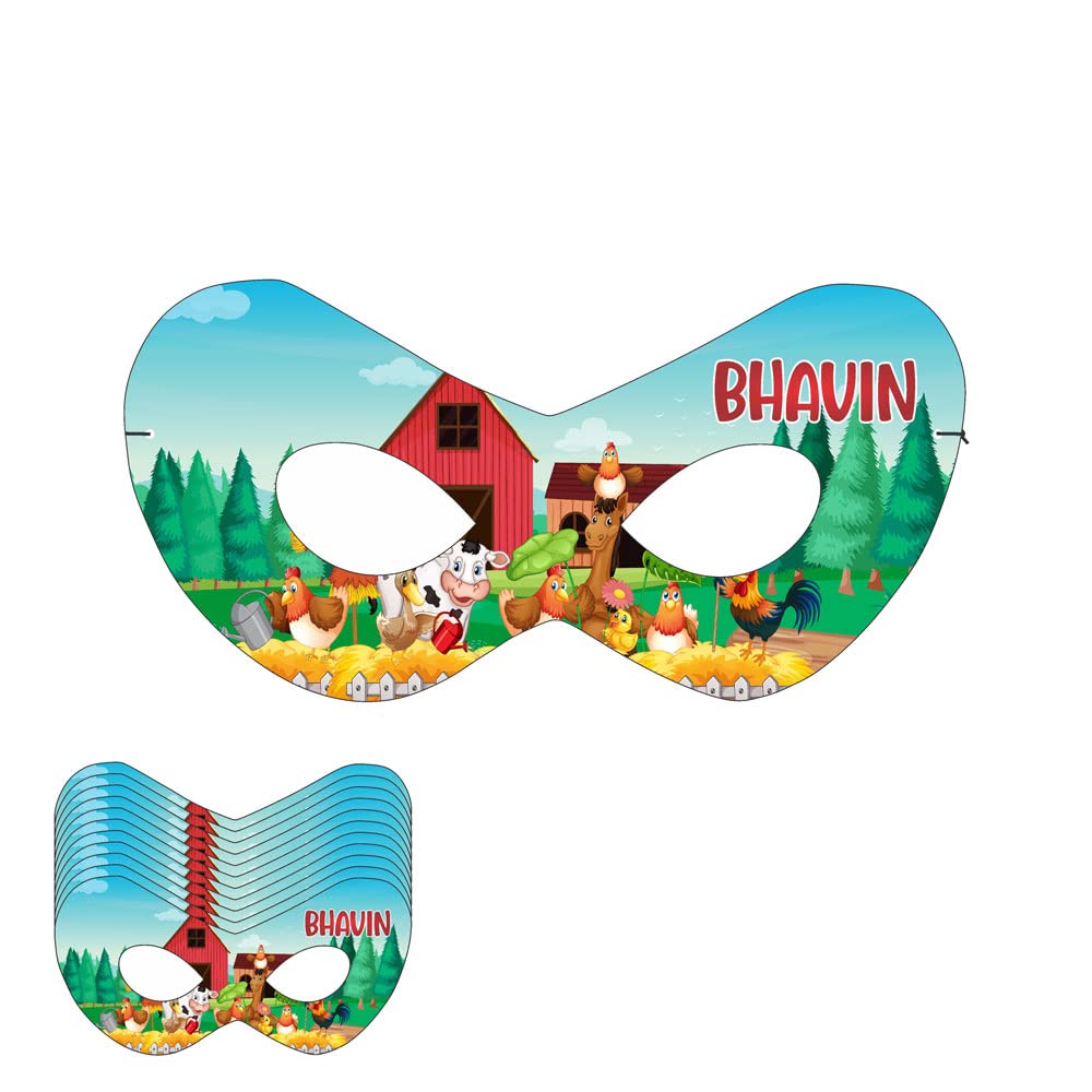 Custom Farm Theme Birthday Eye Mask with Baby Name - Perfect for Farm Birthday Party Decorations, Baby Showers & Themed Events