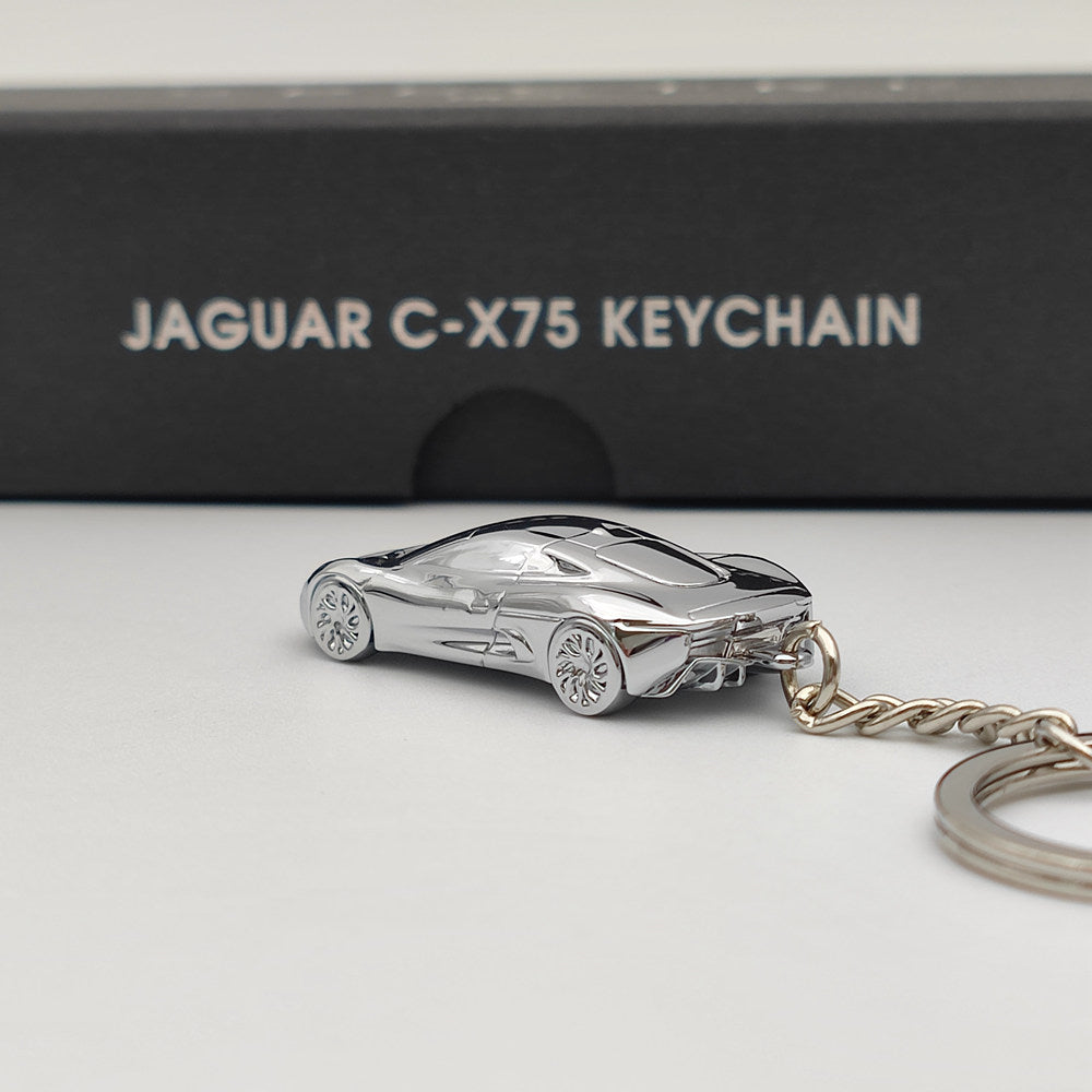 James Bond Spectre 007 Jaguar C-X75 Diecast Silver Keychain Keyring - Brand New Collectible Car Model Gift for Fans (Ships from USA) - Perfect for Movie Memorabilia Collectors, Car Enthusiasts & 007 Fans