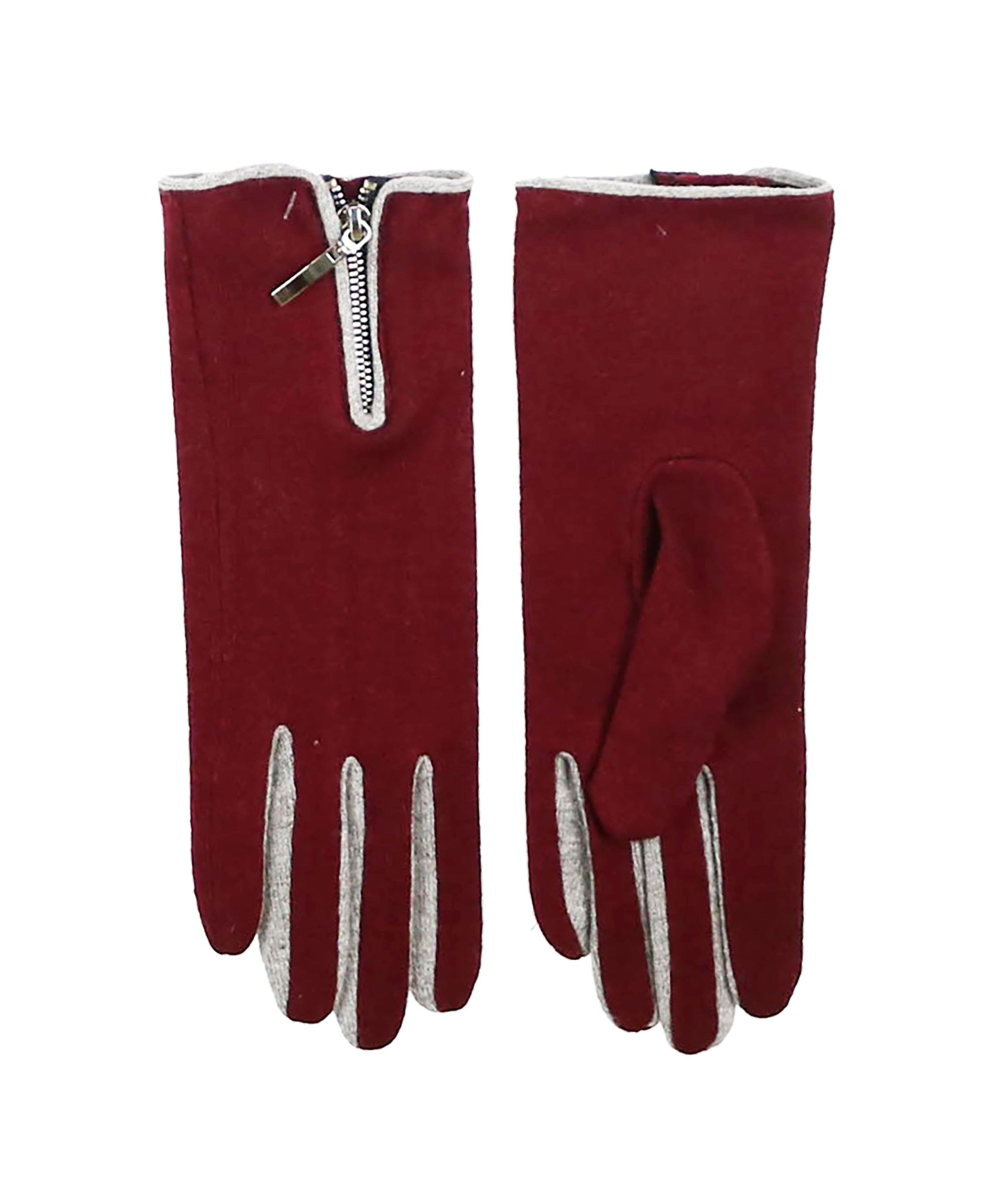 Two-Tone Allover Tech Gloves with Zipper - Touchscreen Compatible Winter Gloves for Men & Women - Perfect for Skiing, Snowboarding & Outdoor Activities