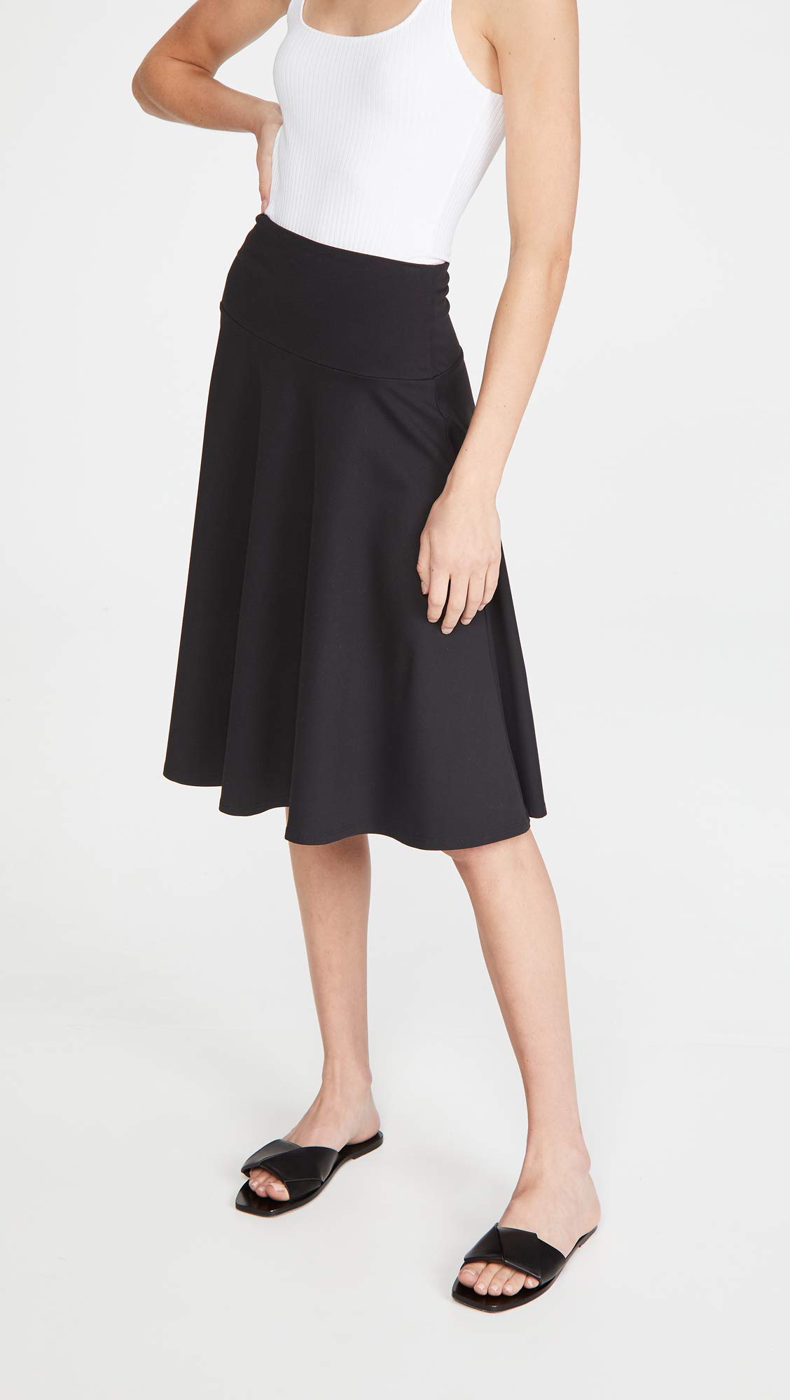 Susana Monaco Women's High Waisted Tea Length Skirt - Flowy A-Line Midi Skirt for Summer, Casual & Office Wear | Perfect for Brunch, Date Night & Work Outfits