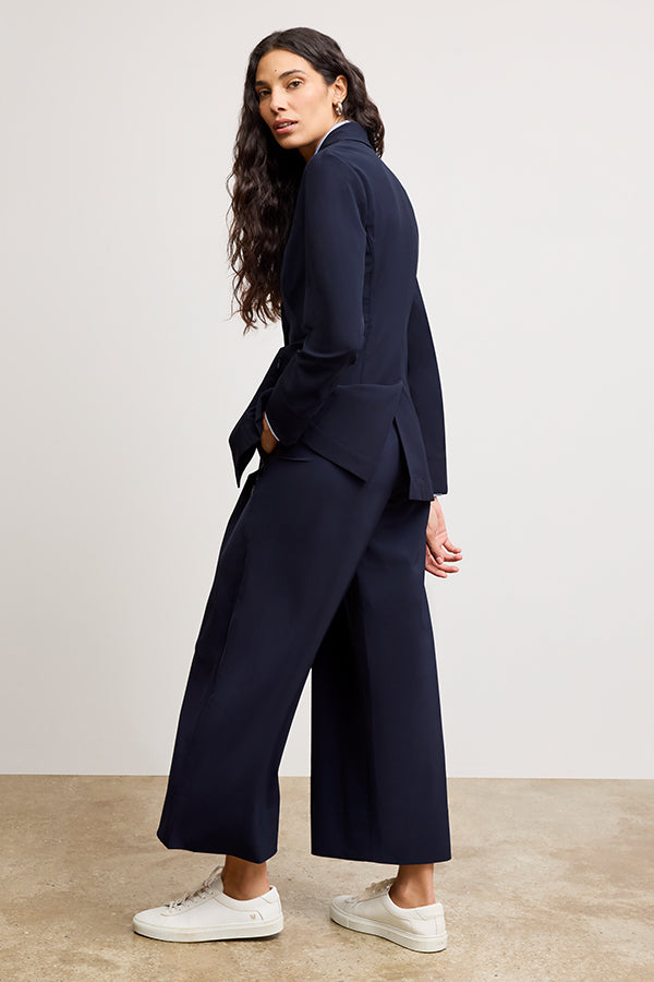 Elena Travel Culotte Pants - OrigamiTech Wrinkle-Free Dark Navy for Women | Perfect for Business Trips & Casual Outings