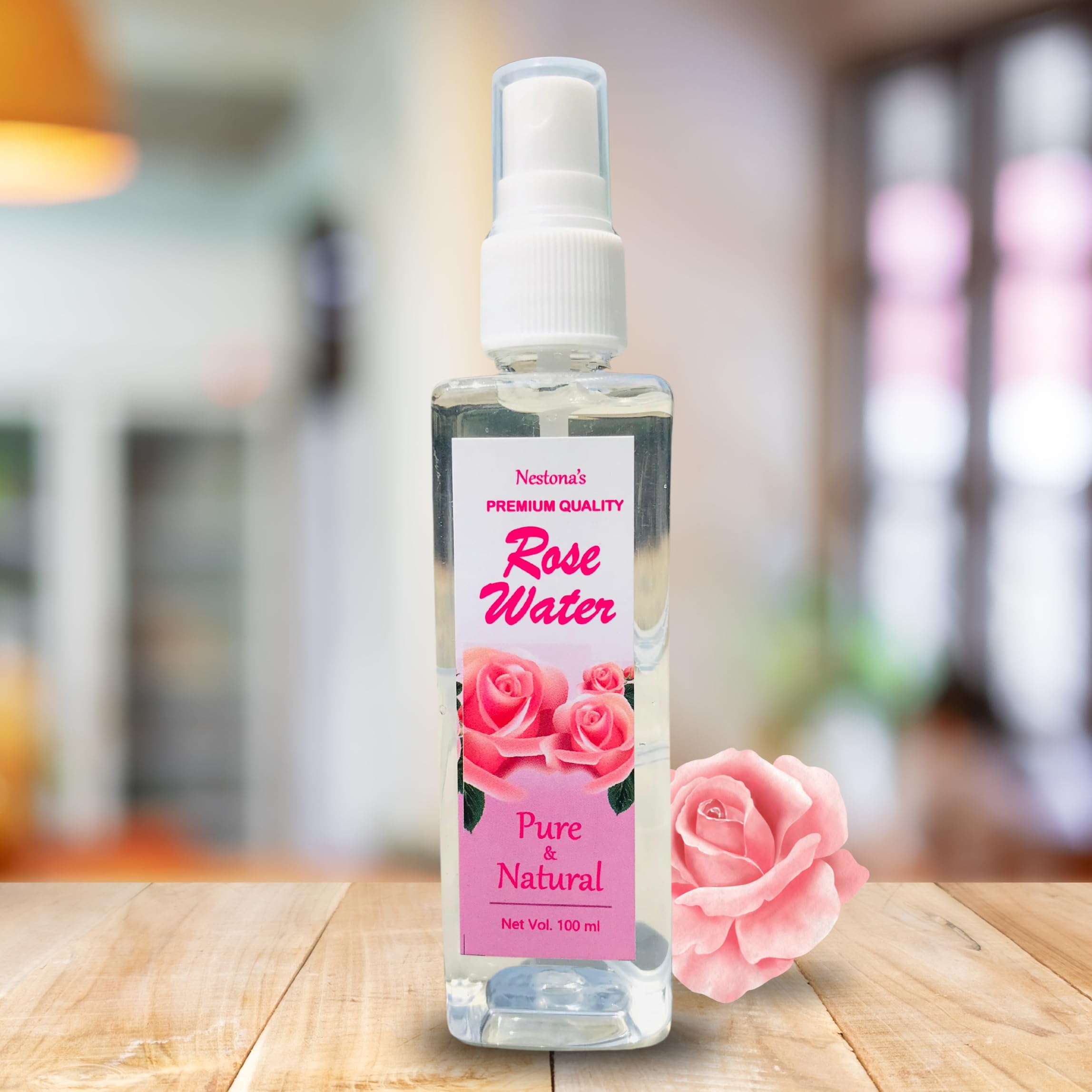 Nestona's Premium Rose Water Facial Mist Spray - 100ml Pure Natural Toner for Skin Care & Hydration | Chemical-Free Antioxidant Floral Water for Face, Aromatherapy & Home Beauty Remedies | Perfect for Daily Skincare Routine, Makeup Setting & Spa Relaxation