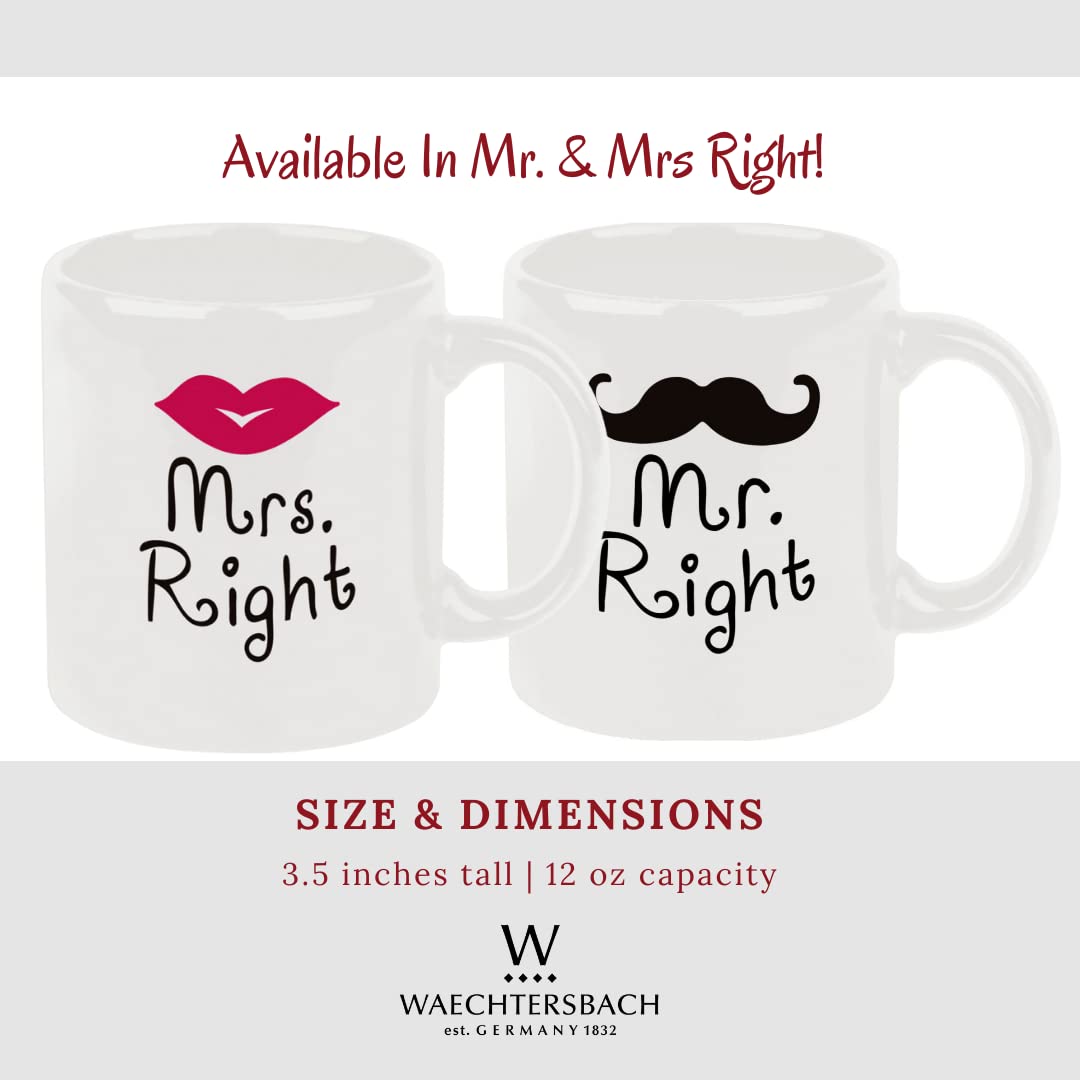 Mrs. Right Ceramic Coffee Mug - Handmade Funny Coffee Cup for Women - Dishwasher & Microwave Safe Unique Gift - Perfect for Office, Home & Gifts