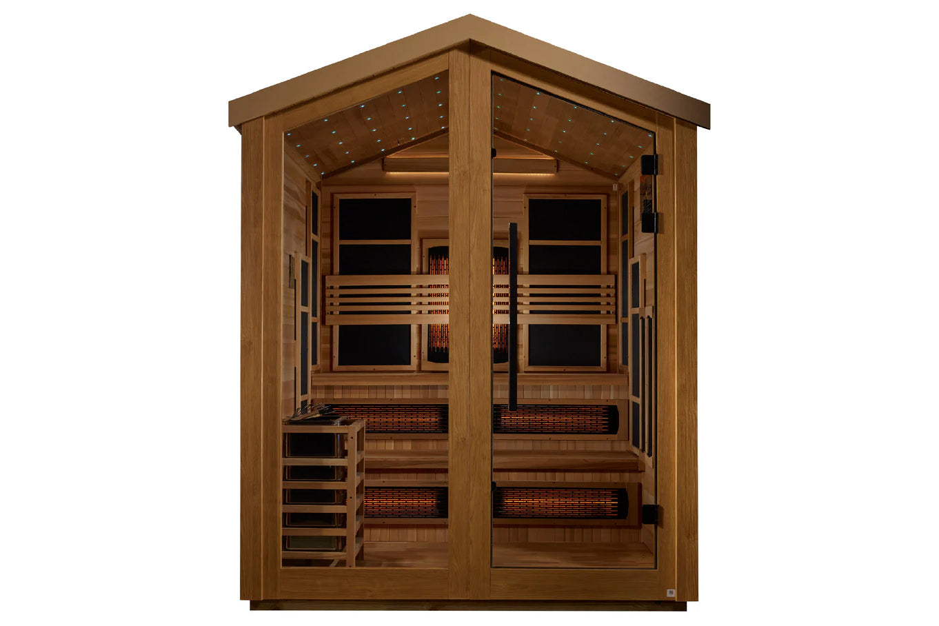 Golden Designs Kaskinen 6-Person Hybrid Full Spectrum Infrared Outdoor Sauna for Relaxation & Detox - Perfect for Backyard, Patio or Garden Use