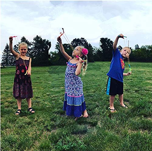 BAIVYLE LED Helicopter Toys for Kids - 6pcs Light Up Flying Arrow Slingshot with Glow in The Dark Feature - Fun Outdoor Camping Games & Birthday Party Favors for Boys Girls - Perfect for Backyard Play, Nighttime Activities and Summer Camp Adventures