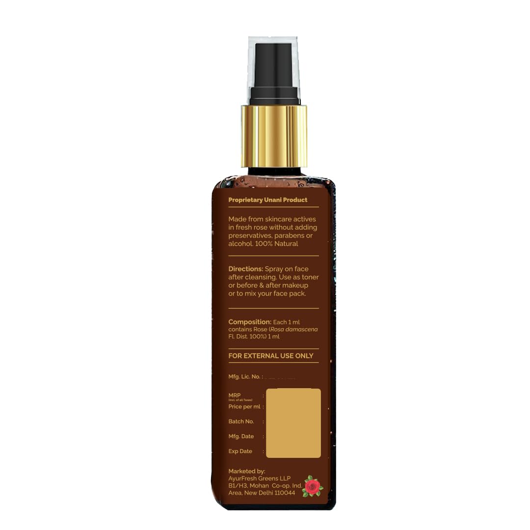 PYOURA 100% Organic Rose Water Face Mist - 100ml Hydrating Toner for Dry Skin, Glowing Complexion & Pore Tightening | Unisex Facial Spray for Women & Men | Perfect for Daily Skincare, Post-Workout Refresh & Makeup Setting