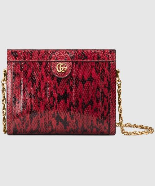 Gucci Ophidia Small Snakeskin Shoulder Bag in Hibiscus Red | Luxury Designer Crossbody Purse for Women | Perfect for Date Night, Parties & Everyday Use