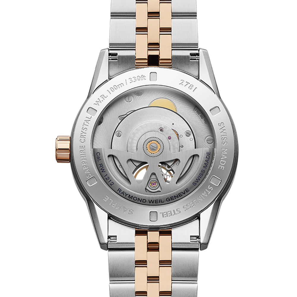 Freelancer Automatic Two-Tone Rose Gold and Stainless Steel 42.5mm Watch with Black Dial & Bracelet - Perfect for Business, Casual Wear & Special Occasions