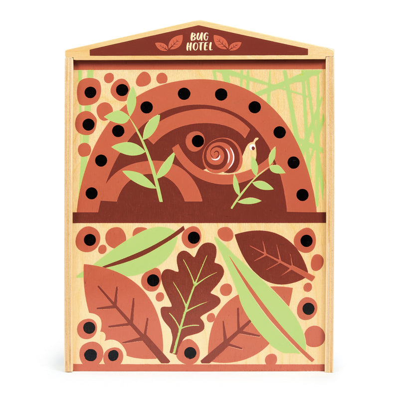 Natural Wooden Bug Hotel for Garden - Attract Beneficial Insects & Pollinators - Outdoor Insect Habitat for Bees, Ladybugs & Butterflies - Perfect for Eco-Friendly Gardening & Backyard Wildlife