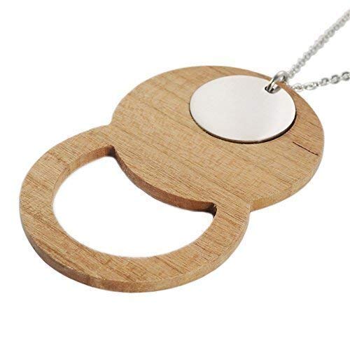 Personalized Wooden Necklace for Women - Custom Name Engraved Jewelry - Perfect Gift for Birthday, Anniversary & Valentine's Day