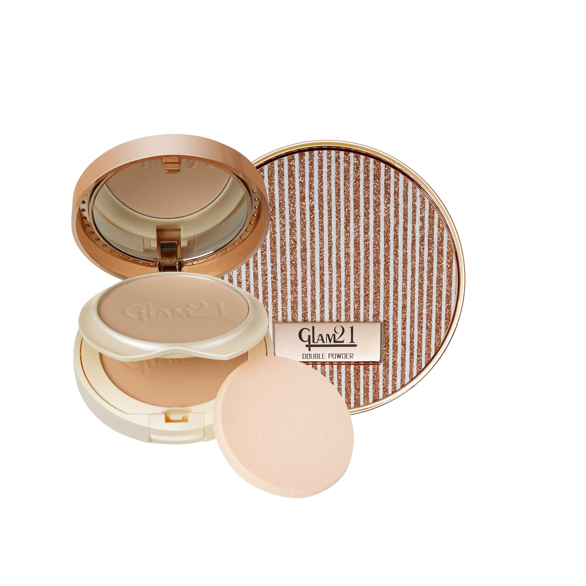 Glam21 Clear & Bright Silk 2-in-1 Compact Powder - Oil Free & Sweat Resistant Makeup for All Skin Types | Shell-03 | Perfect for Daily Wear & Touch-Ups On-The-Go