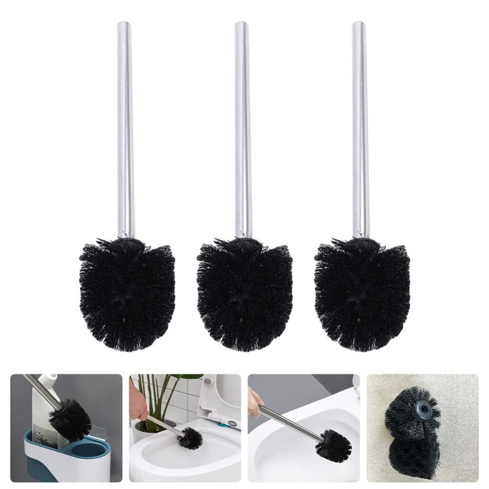 3-Pack Bathroom Brush Replacement Heads - Durable Refill Brush Heads for Household Cleaning - Perfect for Toilets, Sinks, and Tile Grout Cleaning