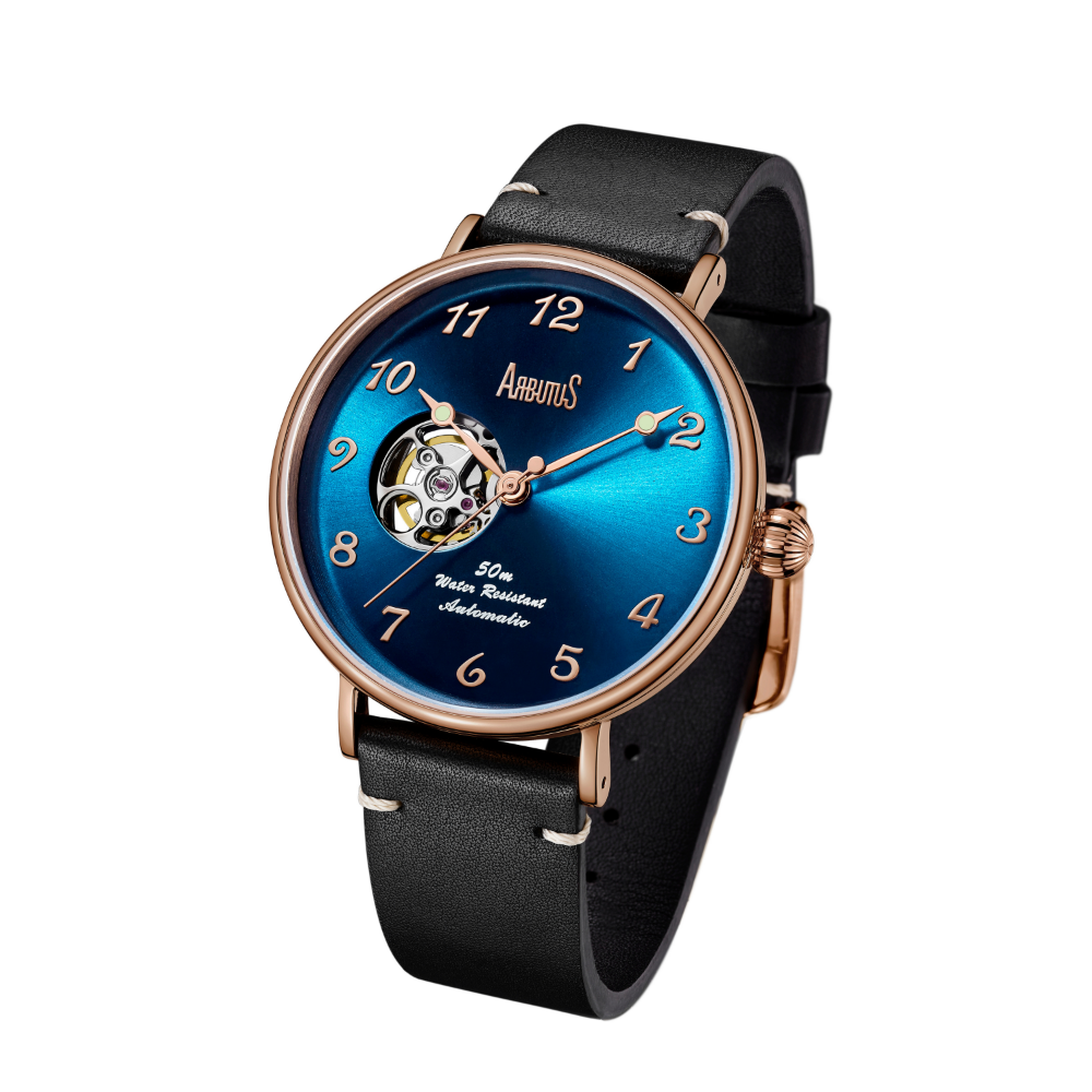 Arbutus 9 O'Clock Open Heart Watch AR1805RUB - Elegant Women's Rose Gold Stainless Steel Bracelet Watch for Date Night & Special Occasions