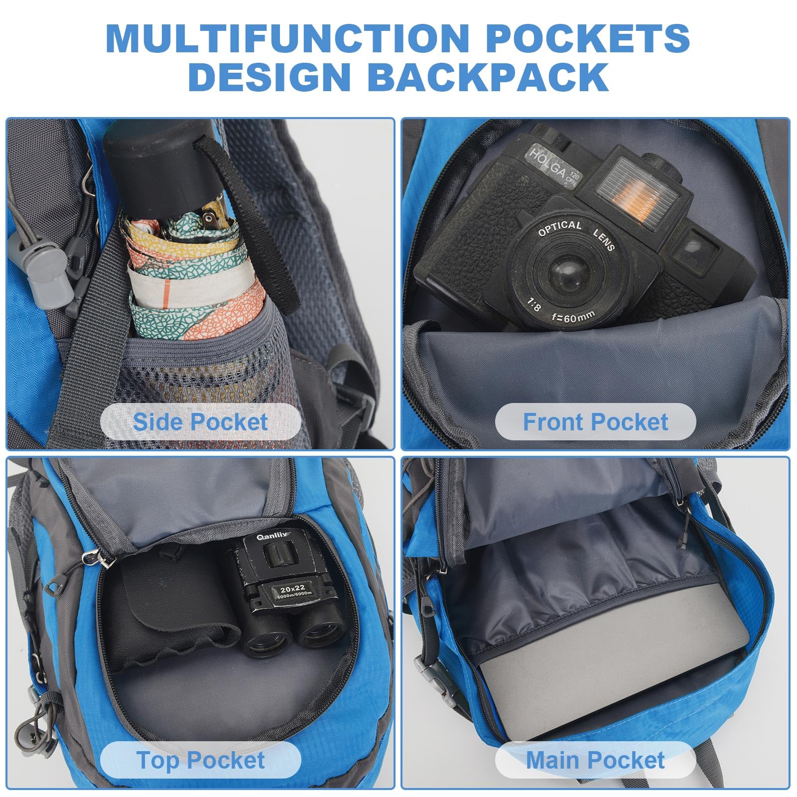 Jianyana 20L Lightweight Waterproof Hiking Backpack - Foldable Travel Daypack for Camping, Cycling & Outdoor Sports - Durable Rucksack for Women & Men (Perfect for Day Trips, Commuting & Adventure Travel)