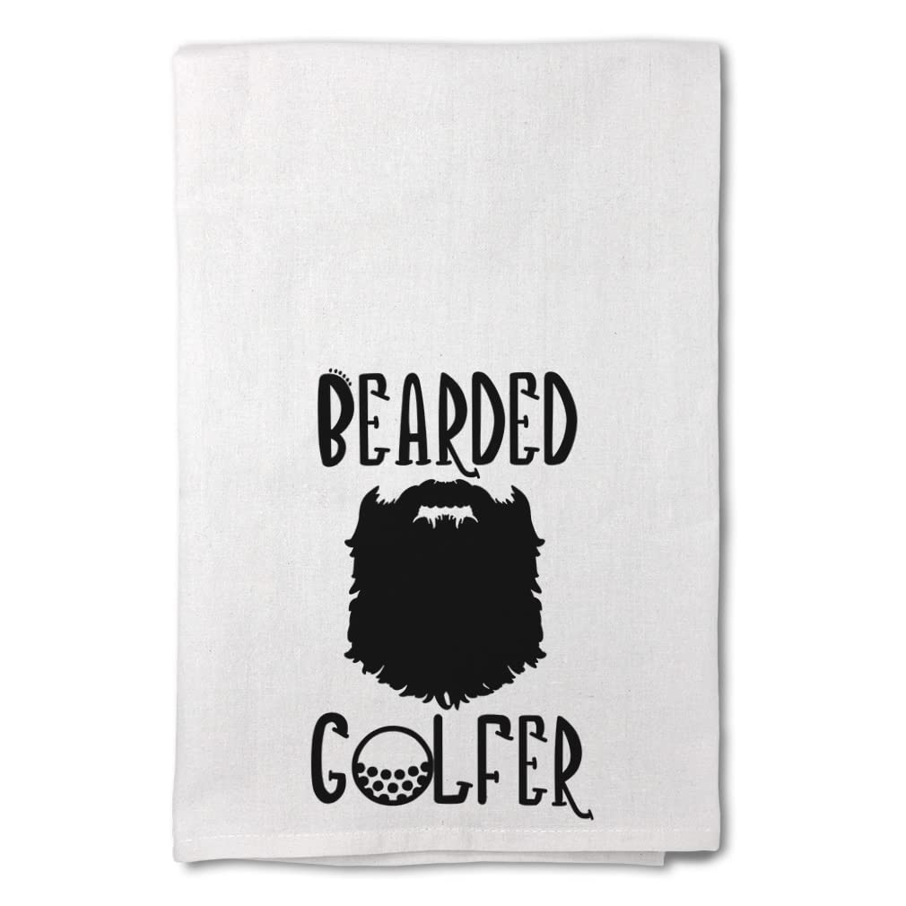 Stylish Printed Kitchen Towels - Bearded Golfer Design Dish Cloths for Mothers Day Gifts & Golf Cleaning Supplies | Perfect for Kitchen Decor, Golf Lover Gifts & Dish Drying
