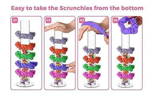 Acrylic Scrunchie Holder - 9 Inch Clear Hair Accessories Organizer for VSCO Girls & Teens - Pack of 2 | Perfect for Bedroom Decor, Gift Ideas & Hair Tie Storage