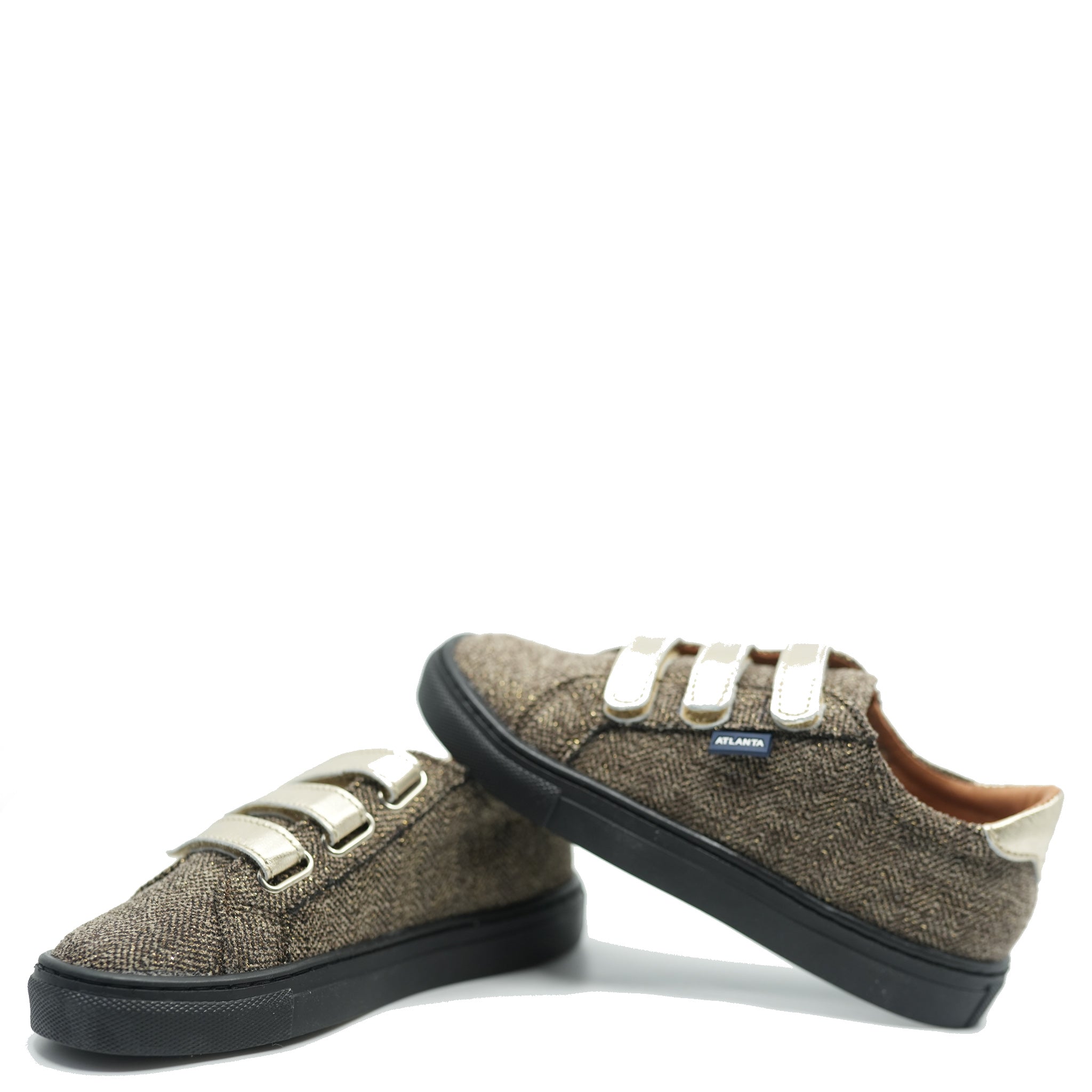 Men's Atlanta Moccasin Brown Chevron Triple Velcro Sneakers - Comfortable Casual Shoes for Walking, Travel & Everyday Wear