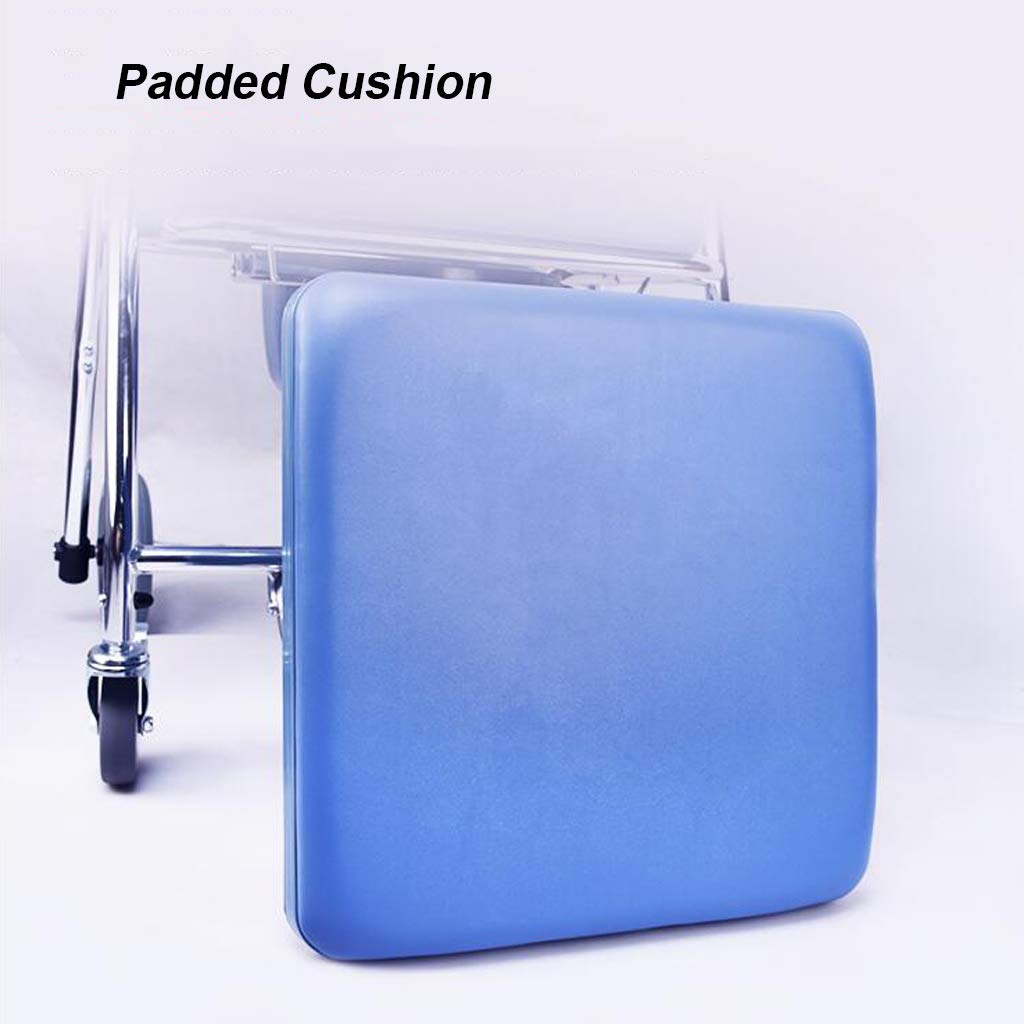 3 in 1 Wheelchair Over Toilet Commode with Padded Seat & Footrests - Folding Bedside Shower Chair for Elderly, Disabled & Pregnant Women - Portable Bath Stool & Handicap Walking Aid for Home & Hospital Use