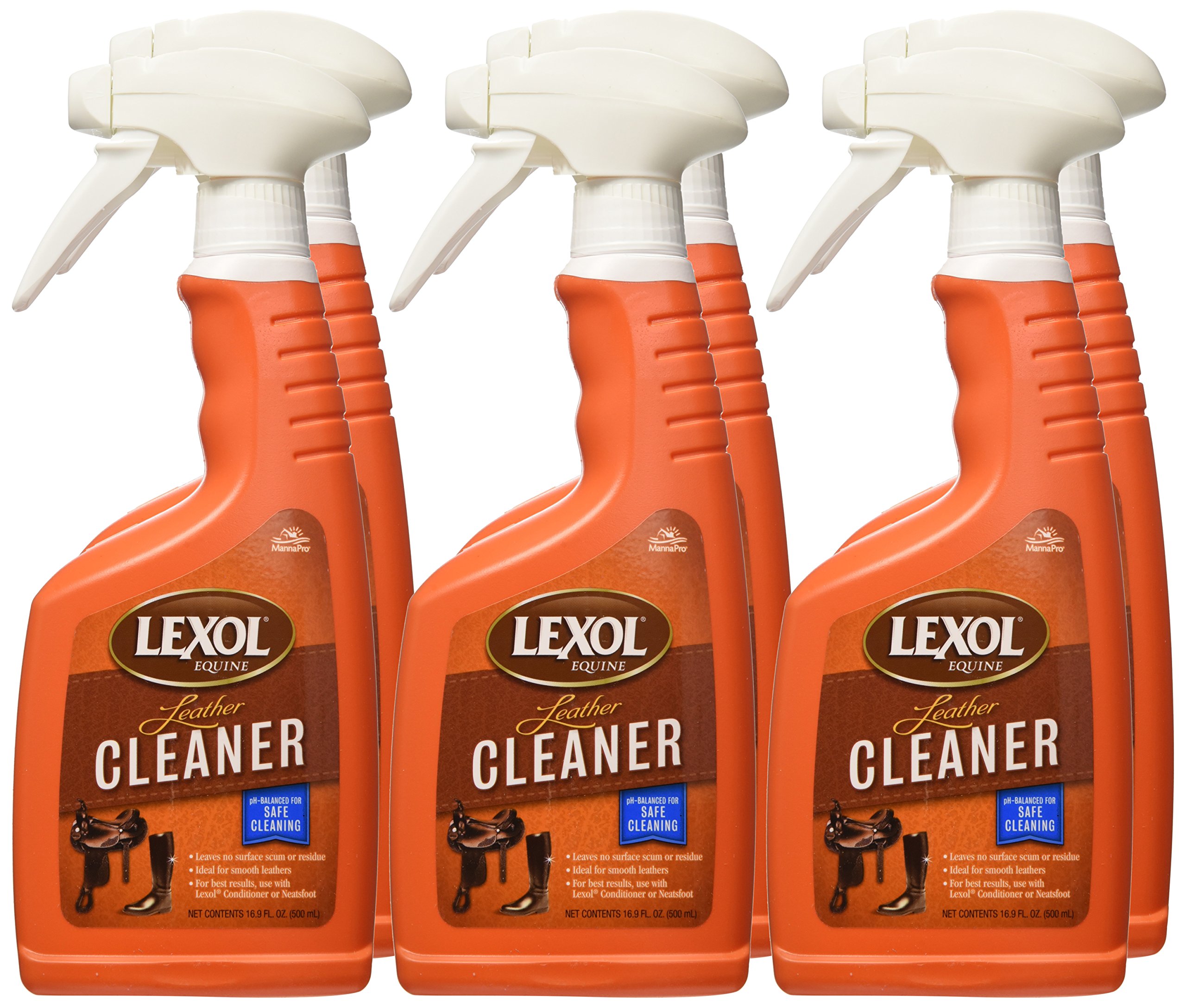 Manna Pro Lexol Leather Cleaner & Conditioner - 16.9 oz | Safe for Car Seats, Furniture, Jackets & Bags | Premium Leather Care Supplies