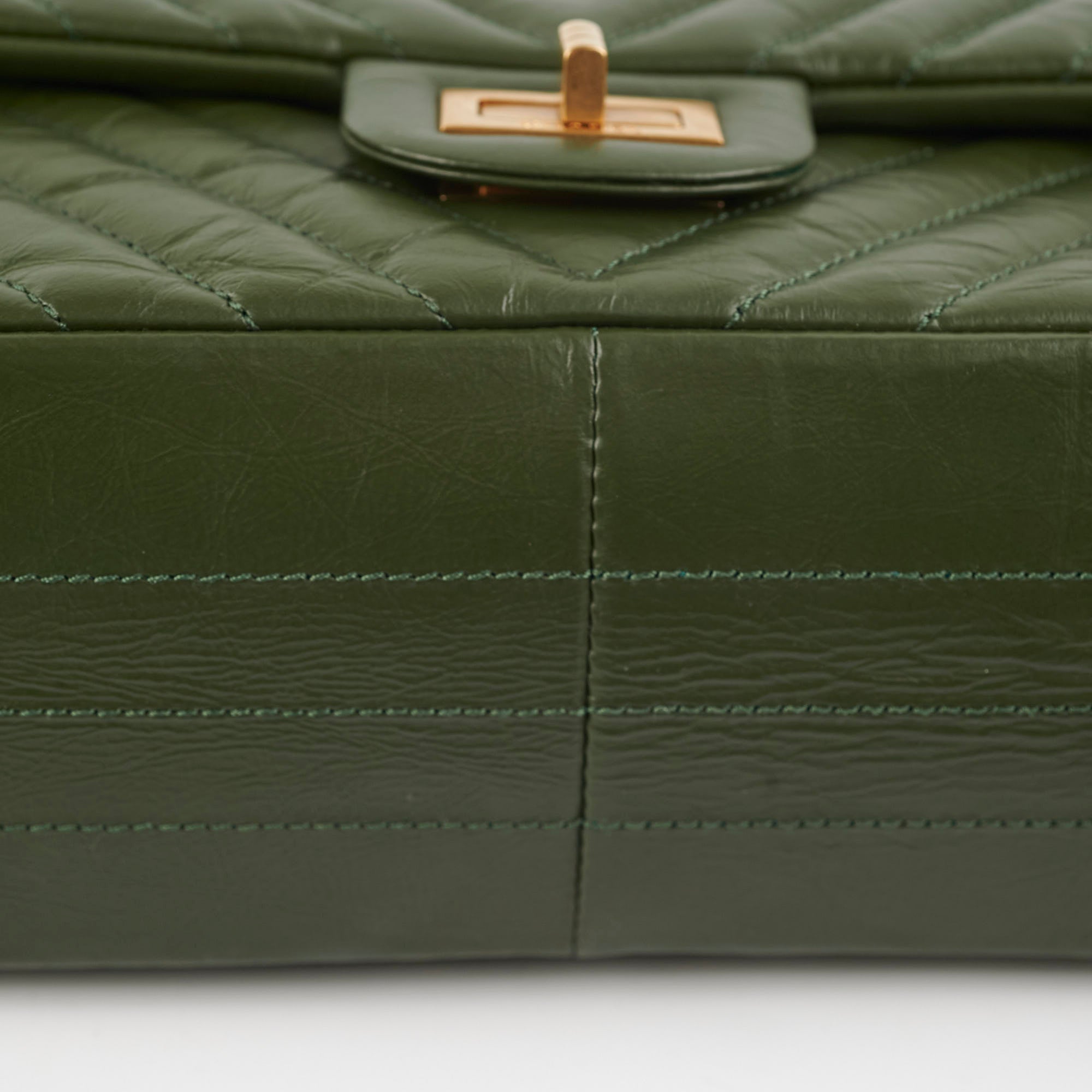Chanel Reissue 226 Calfskin Khaki Handbag - Classic Flap Bag with Gold Chain - Luxury Leather Shoulder Bag for Women | Perfect for Work, Evening Events & Daily Use