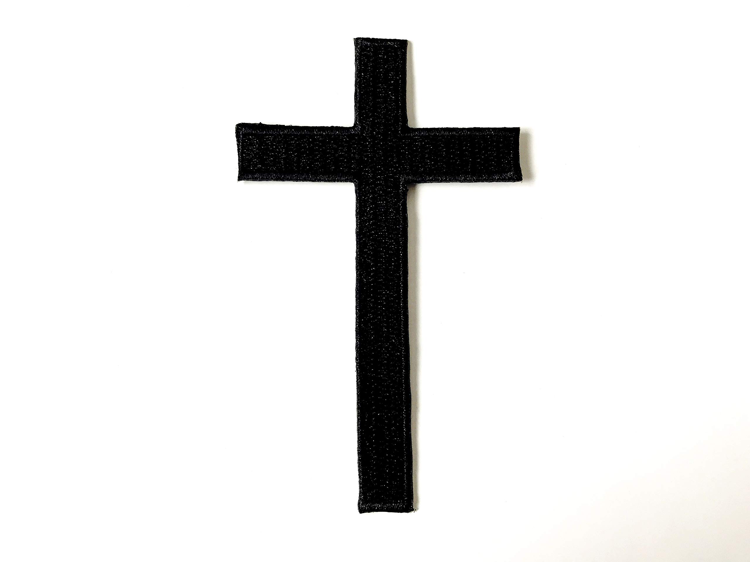 Black Cross Logo Biker Motorcycle Embroidered Patch - Iron On or Sew On for Jackets, Jeans, Backpacks & Clothing - Perfect for Biker Gear, DIY Fashion & Customization
