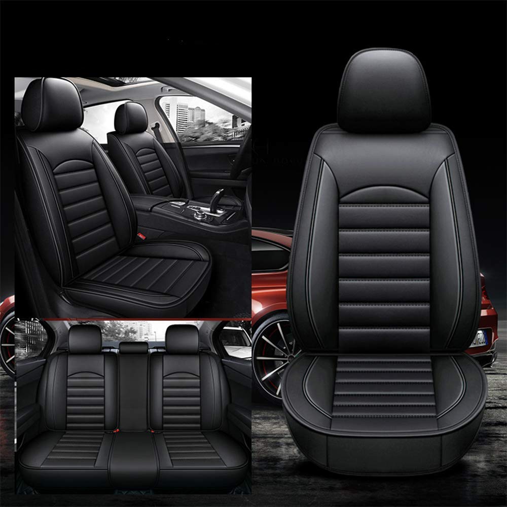 Premium FHJBP Car Seat Covers Full Set - Front & Rear Universal Fit for Most Vehicles (Black) | Durable Protection for Daily Commute, Road Trips & Family Travel