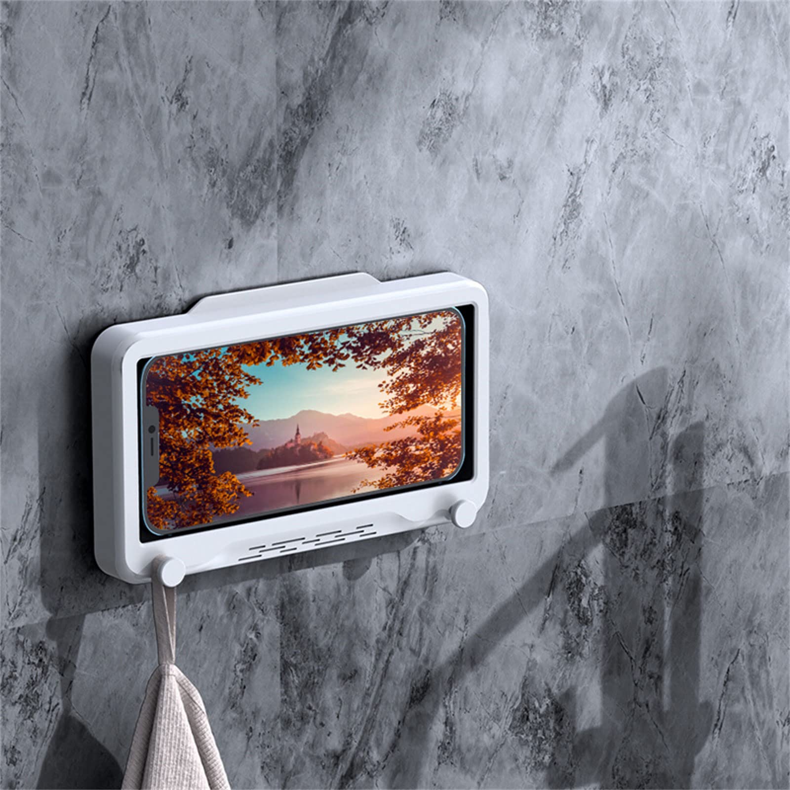 Waterproof Shower Phone Holder - 360° Rotatable Wall Mounted Stand for iPhone & Android - Perfect for Bathroom, Bathtub, Kitchen & Swimming Use