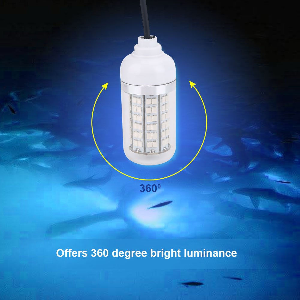 Zerone 12V 108LEDs Submersible Underwater Fishing Light - IP68 Waterproof LED Fish Attractor Lamp for Night Boat Fishing | Perfect for Deep Sea, Lake & River Fishing Adventures