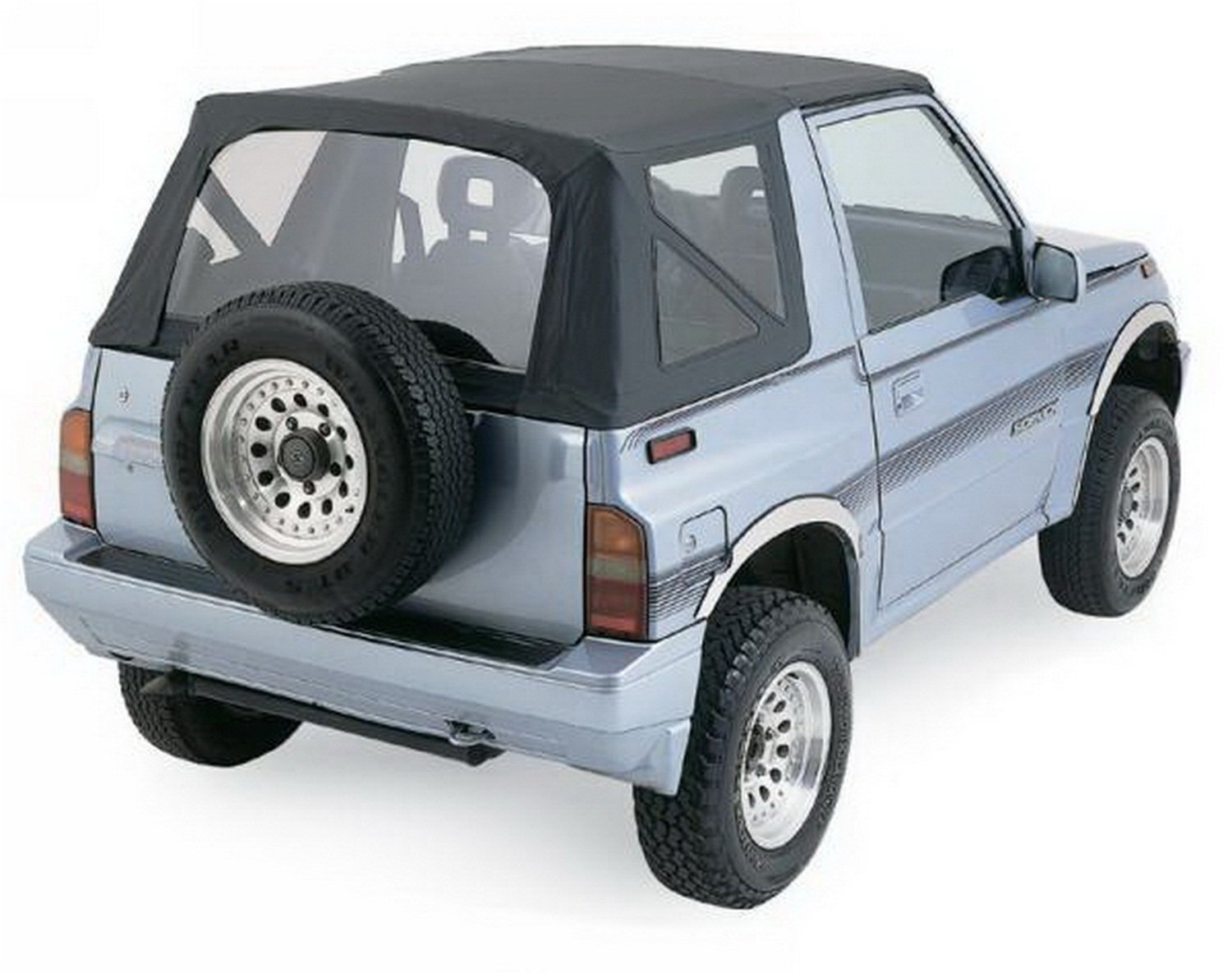 Rampage Factory Soft Top for Suzuki Sidekick 1989-1994 | Black Vinyl with Clear Windows | Off-Road & Adventure Use