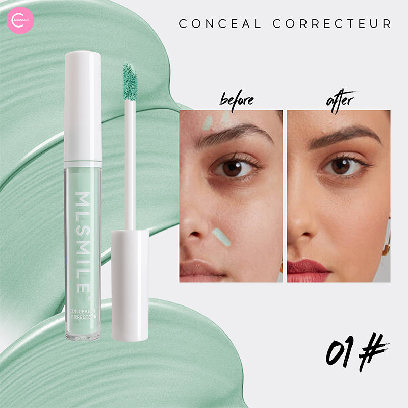 MLSMILE Concealer Corrector - Full Coverage Liquid Makeup for Dark Circles & Blemishes - Perfect for Everyday Wear & Special Occasions